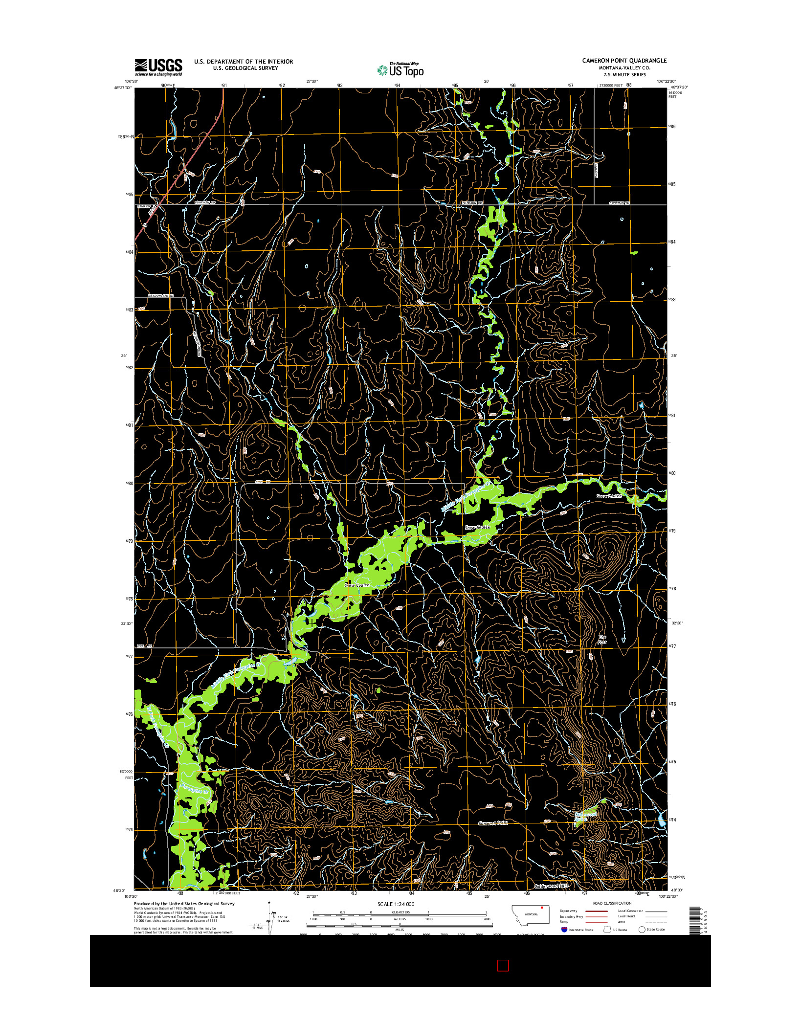 USGS US TOPO 7.5-MINUTE MAP FOR CAMERON POINT, MT 2014