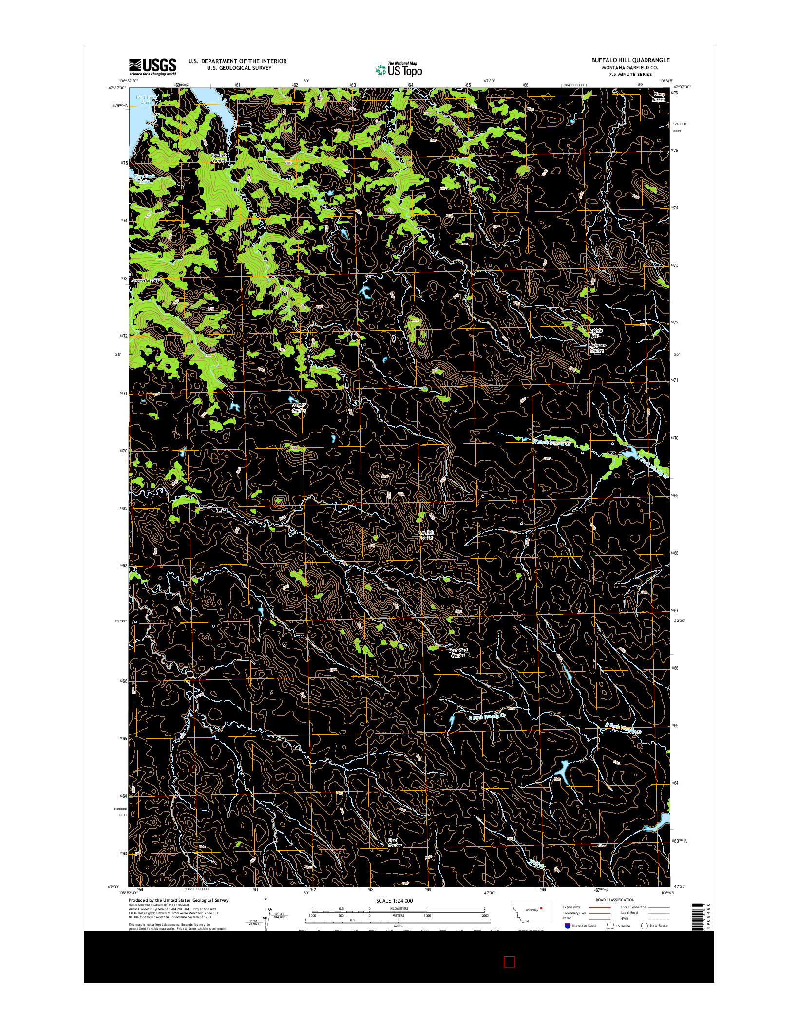 USGS US TOPO 7.5-MINUTE MAP FOR BUFFALO HILL, MT 2014