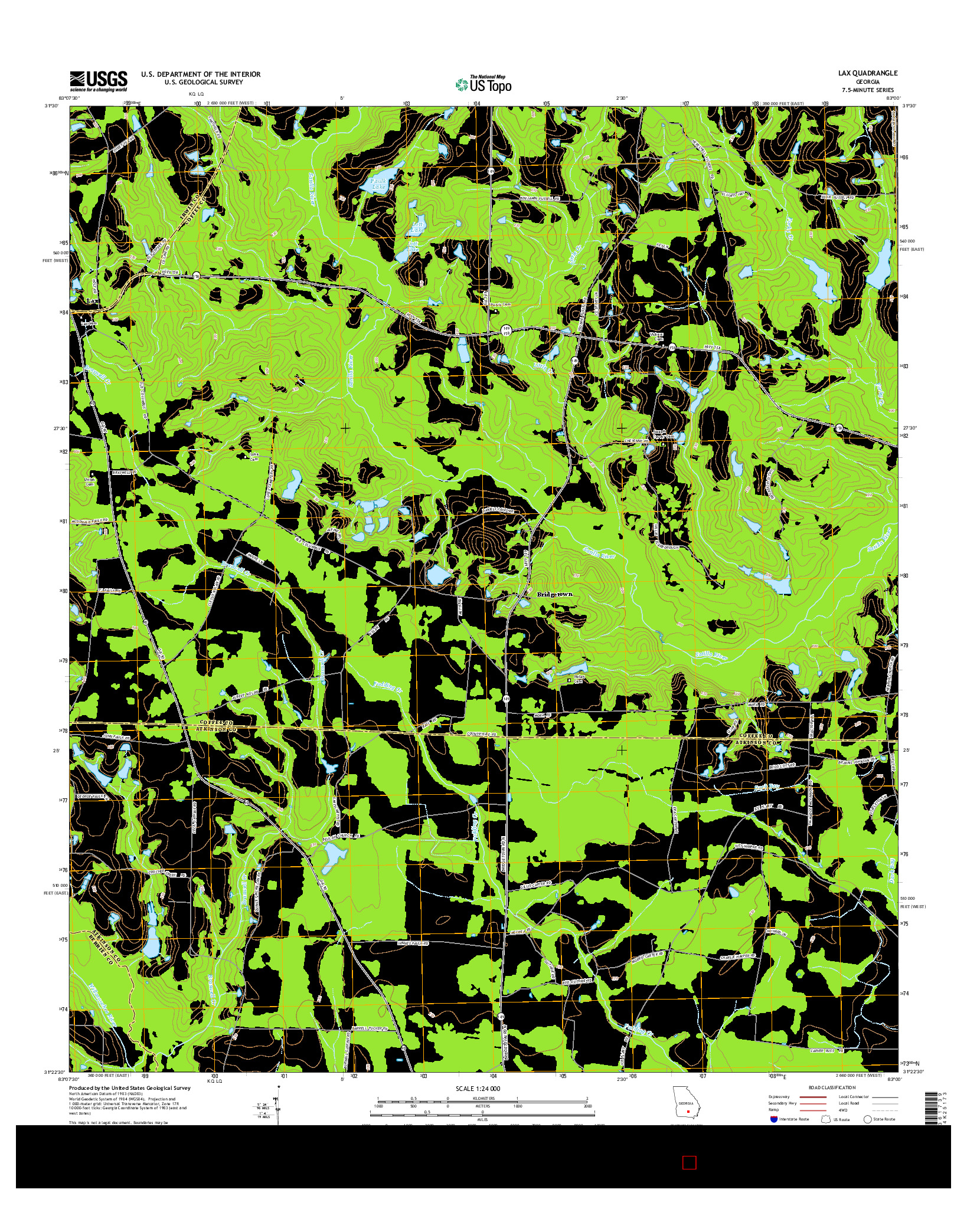 USGS US TOPO 7.5-MINUTE MAP FOR LAX, GA 2014