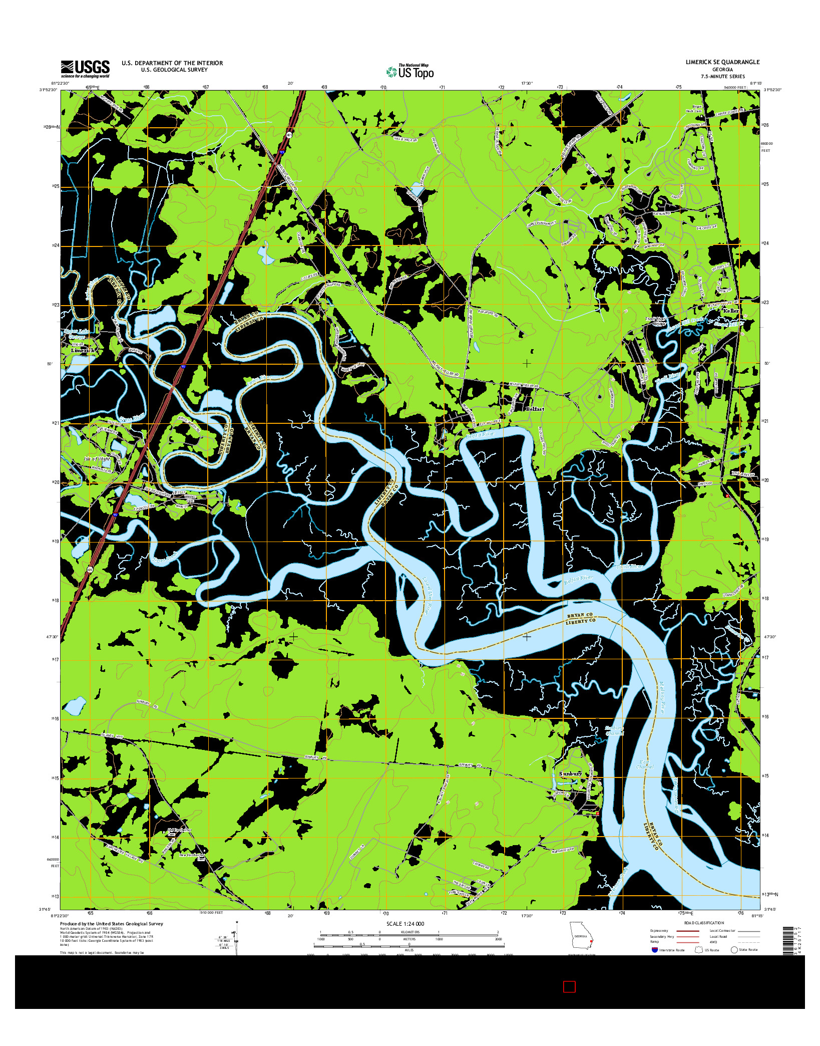 USGS US TOPO 7.5-MINUTE MAP FOR LIMERICK SE, GA 2014