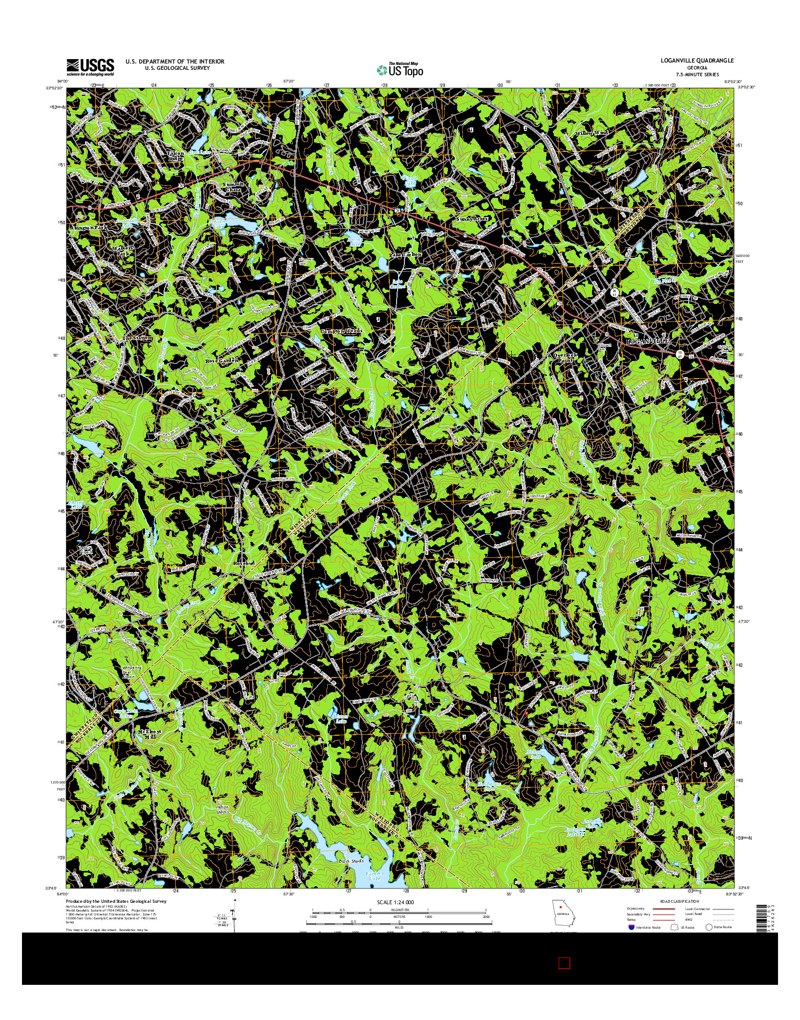 USGS US TOPO 7.5-MINUTE MAP FOR LOGANVILLE, GA 2014