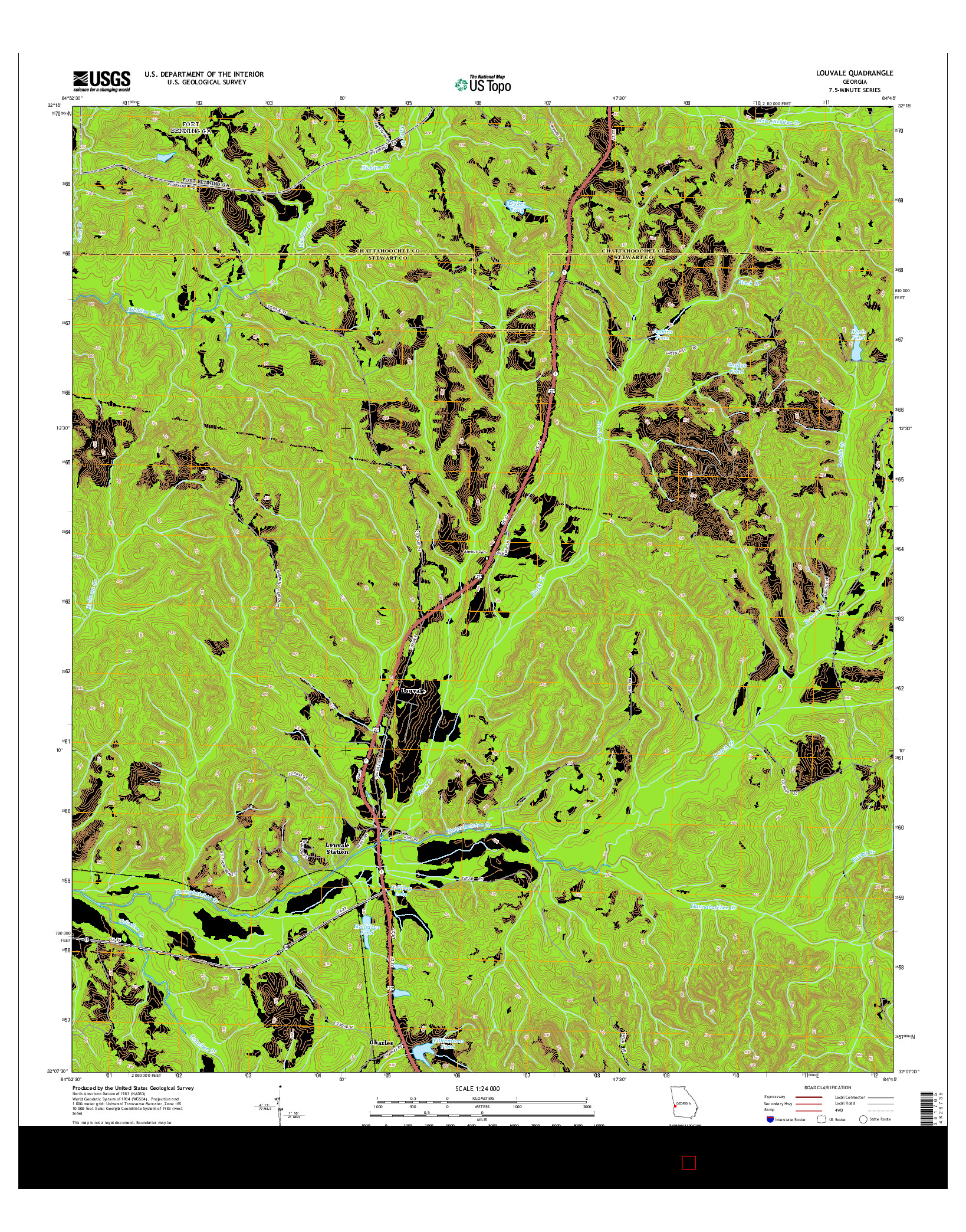 USGS US TOPO 7.5-MINUTE MAP FOR LOUVALE, GA 2014