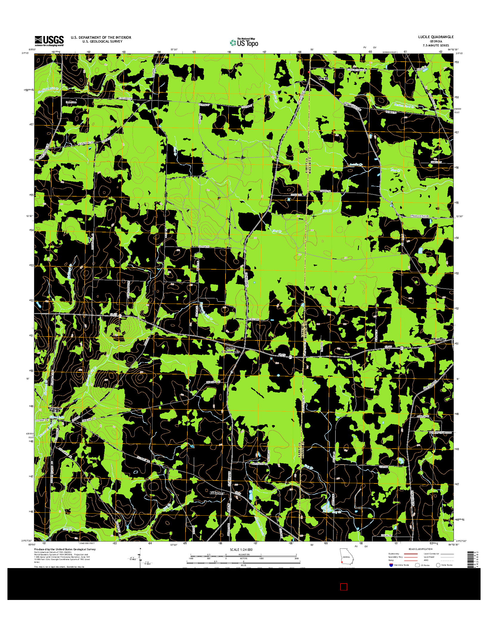 USGS US TOPO 7.5-MINUTE MAP FOR LUCILE, GA 2014