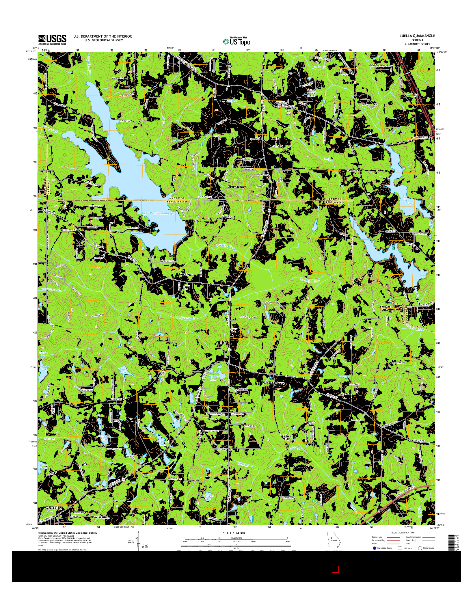 USGS US TOPO 7.5-MINUTE MAP FOR LUELLA, GA 2014