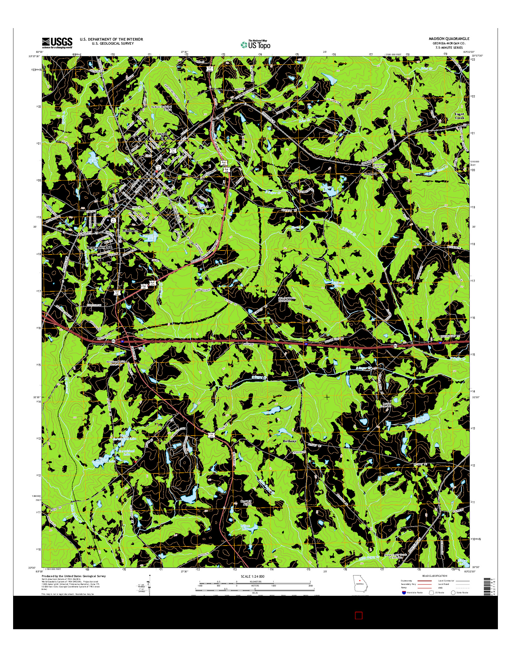 USGS US TOPO 7.5-MINUTE MAP FOR MADISON, GA 2014