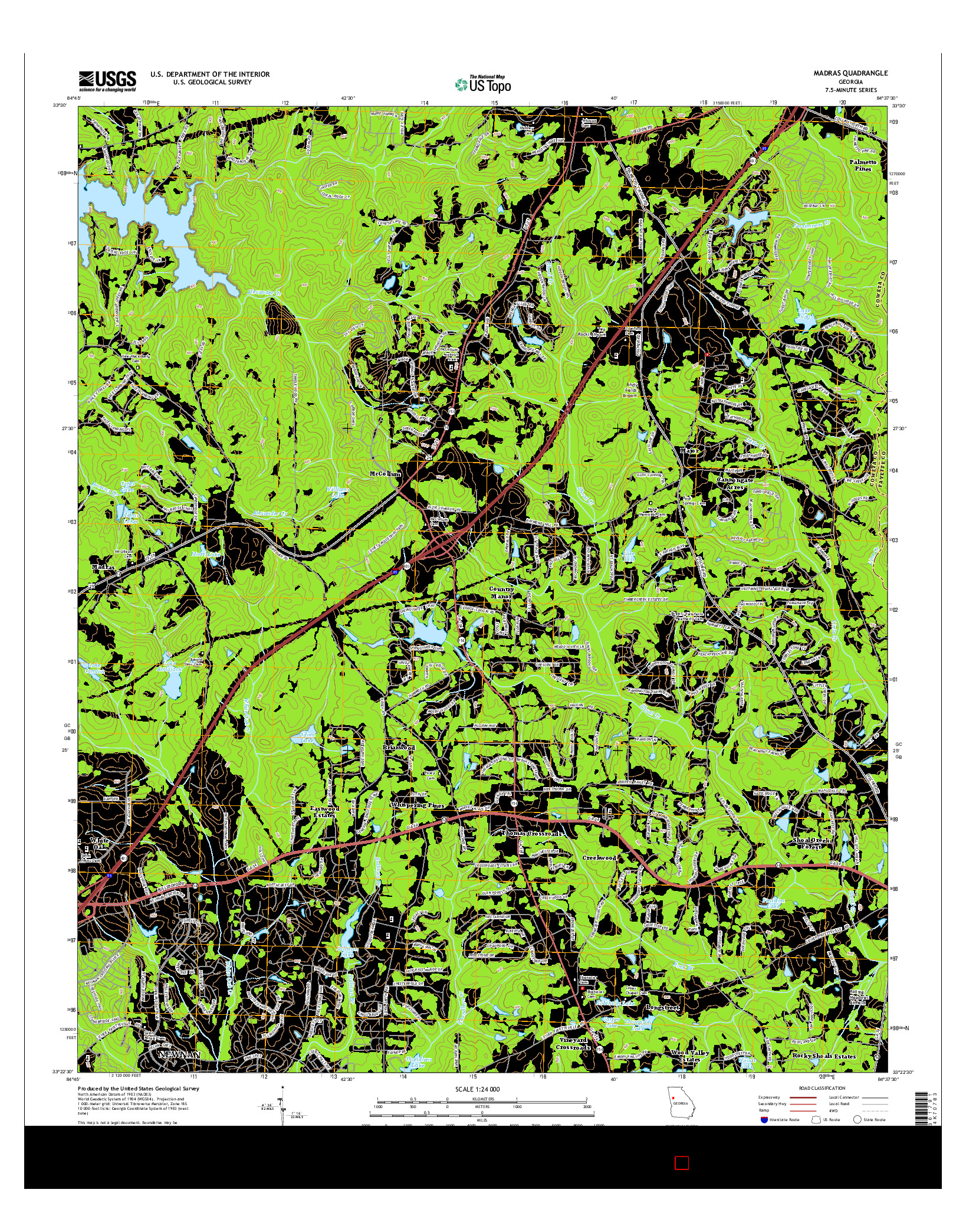 USGS US TOPO 7.5-MINUTE MAP FOR MADRAS, GA 2014