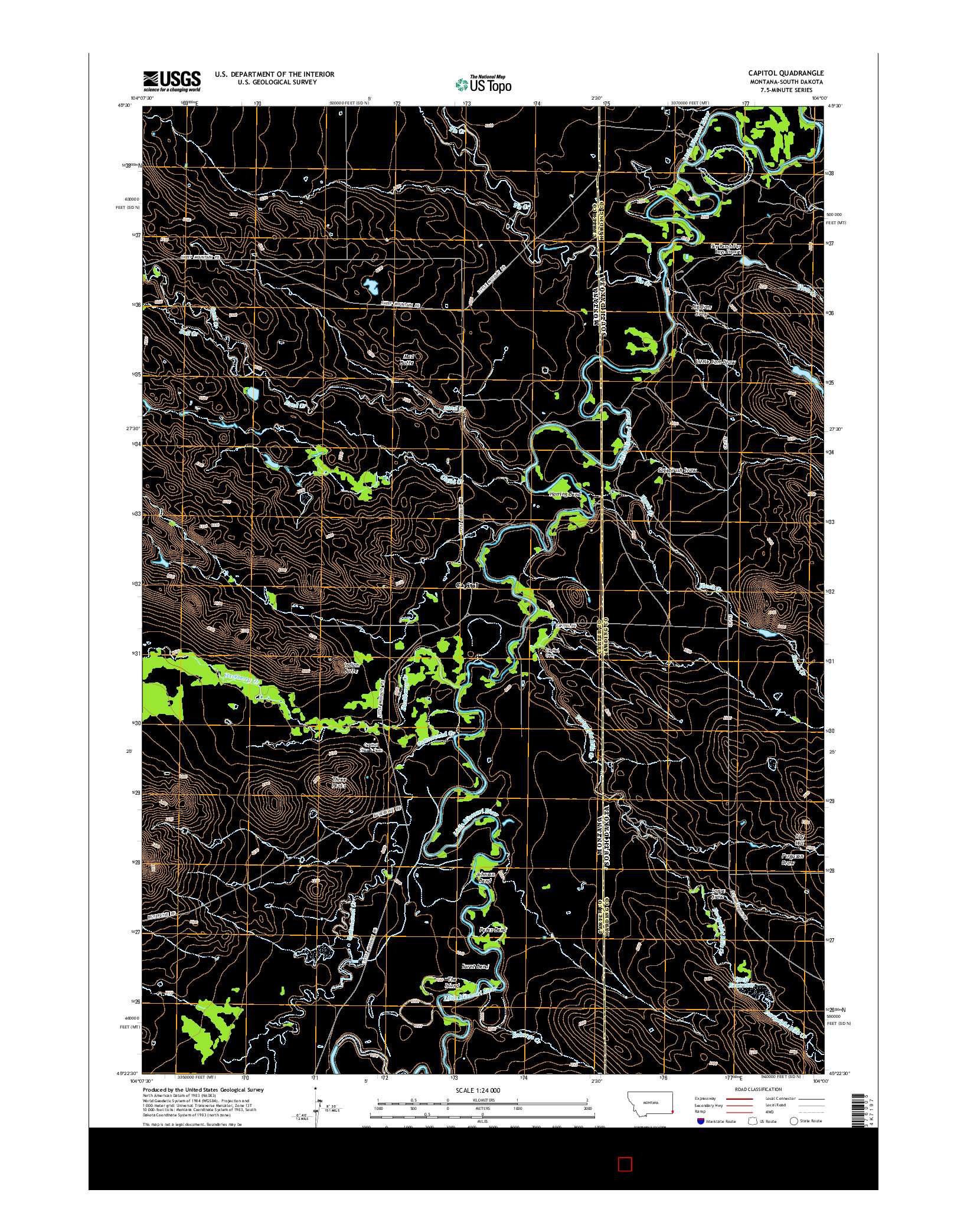 USGS US TOPO 7.5-MINUTE MAP FOR CAPITOL, MT-SD 2014