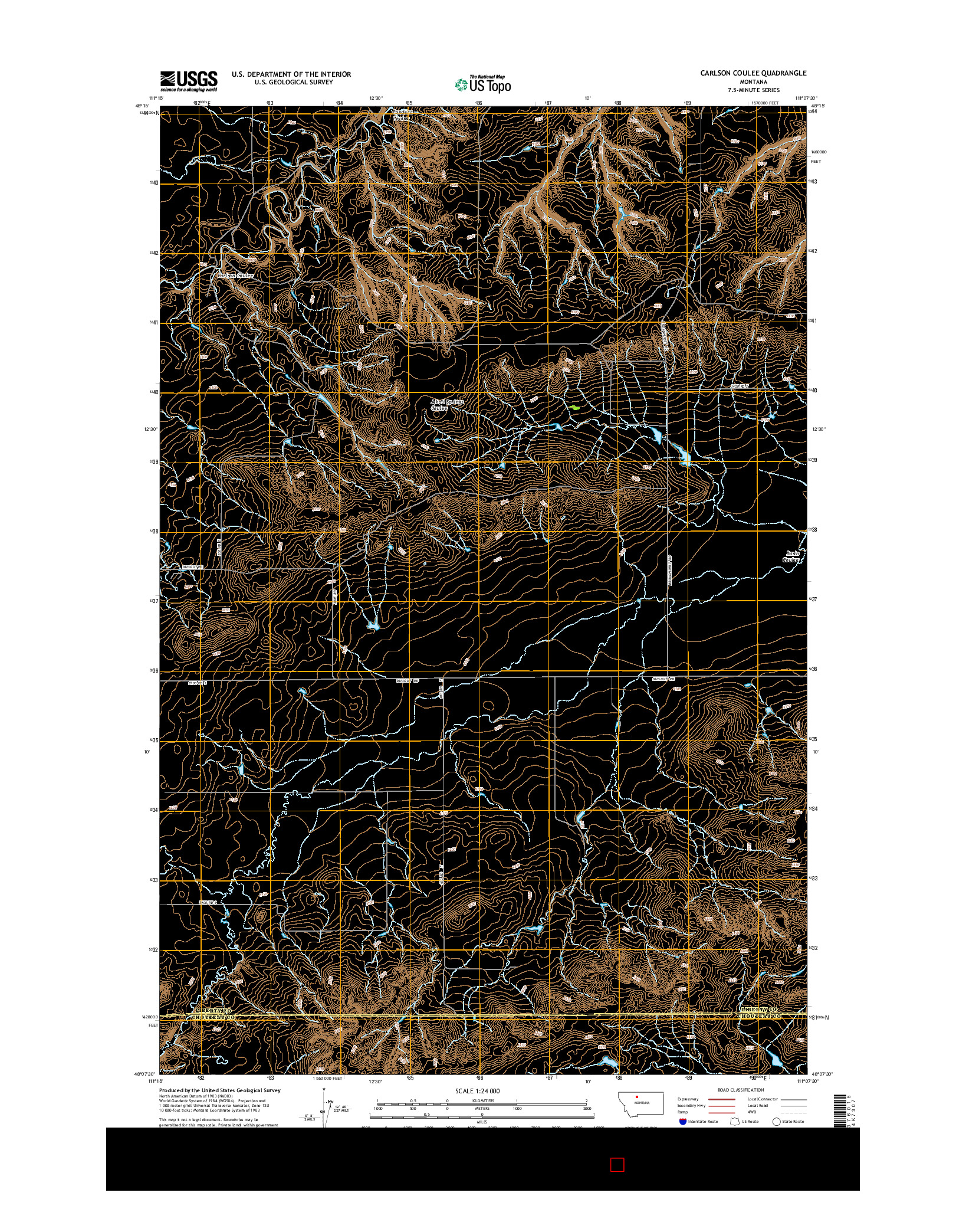 USGS US TOPO 7.5-MINUTE MAP FOR CARLSON COULEE, MT 2014