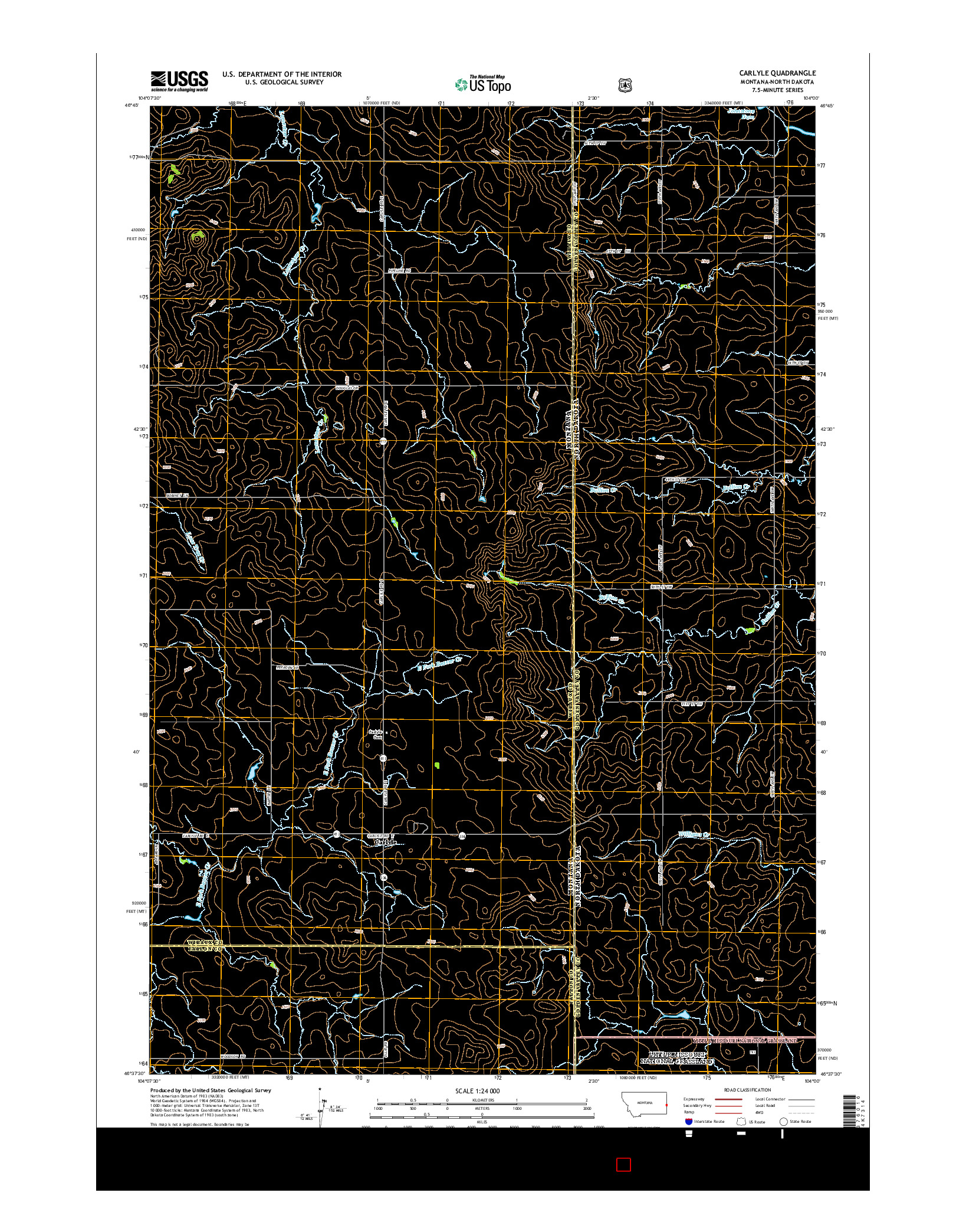 USGS US TOPO 7.5-MINUTE MAP FOR CARLYLE, MT-ND 2014