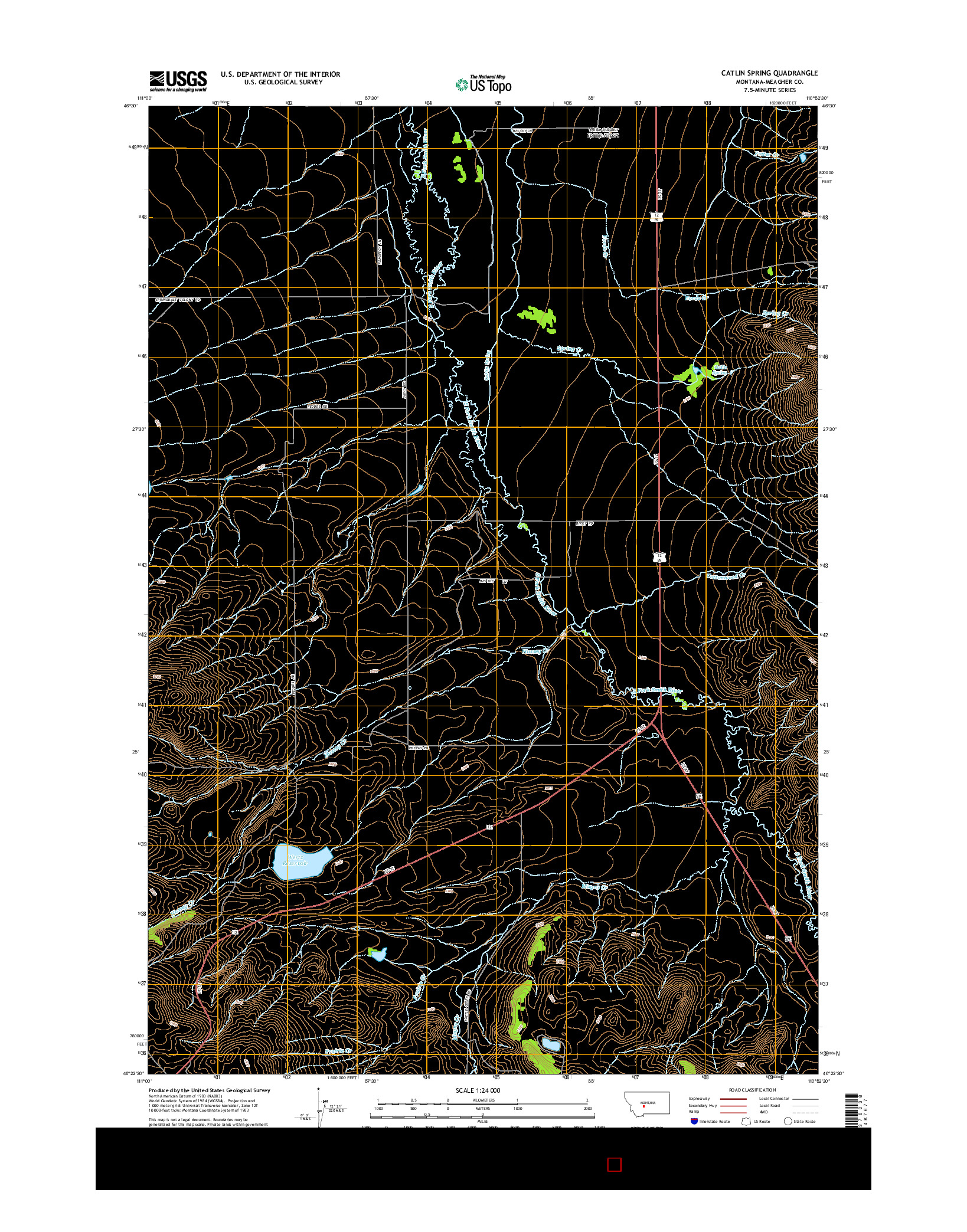 USGS US TOPO 7.5-MINUTE MAP FOR CATLIN SPRING, MT 2014