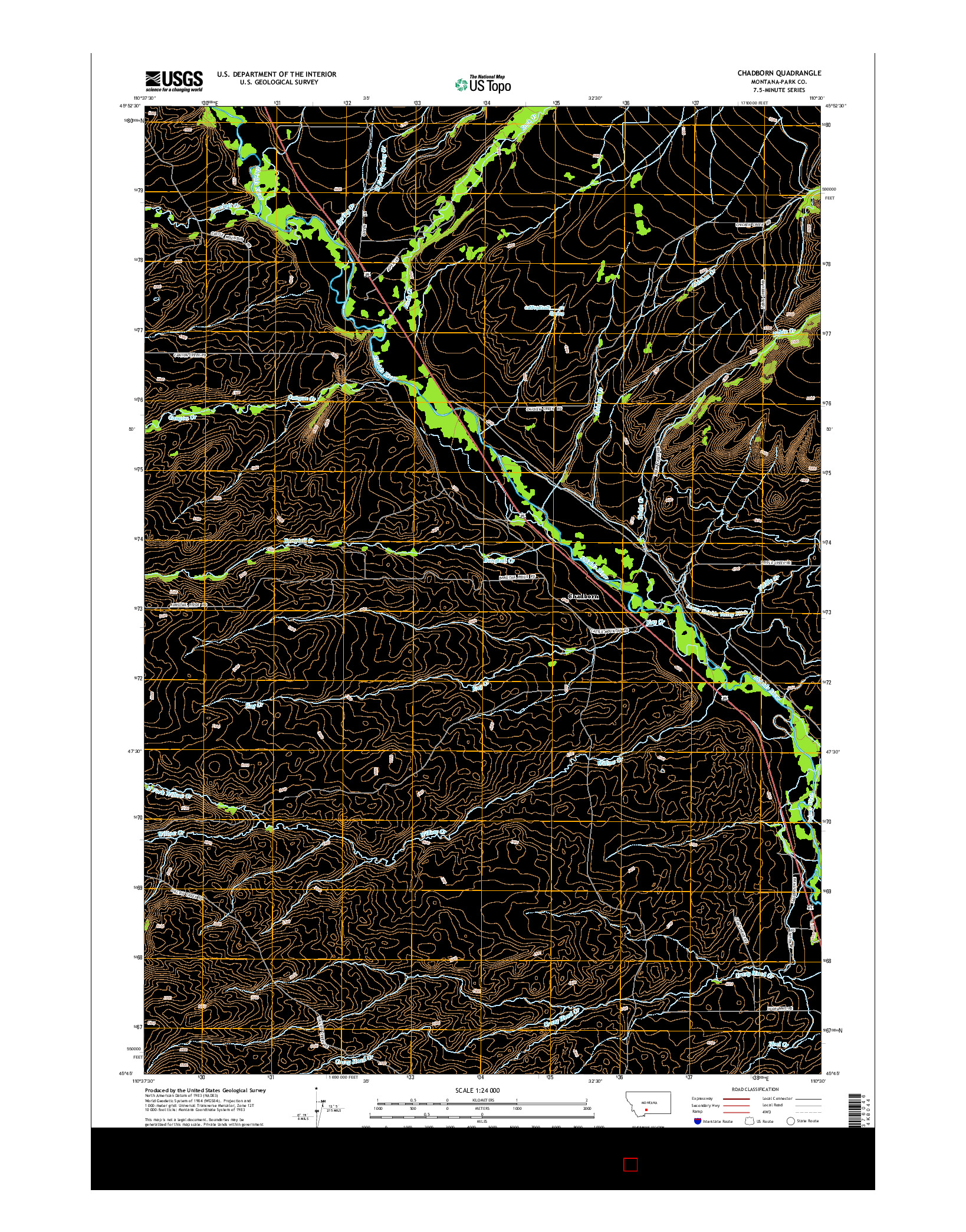 USGS US TOPO 7.5-MINUTE MAP FOR CHADBORN, MT 2014