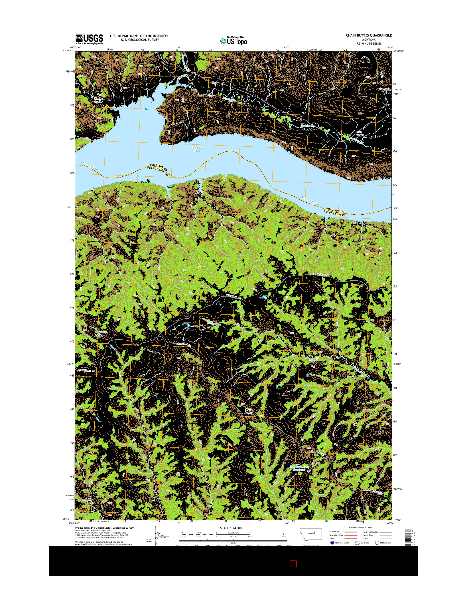 USGS US TOPO 7.5-MINUTE MAP FOR CHAIN BUTTES, MT 2014