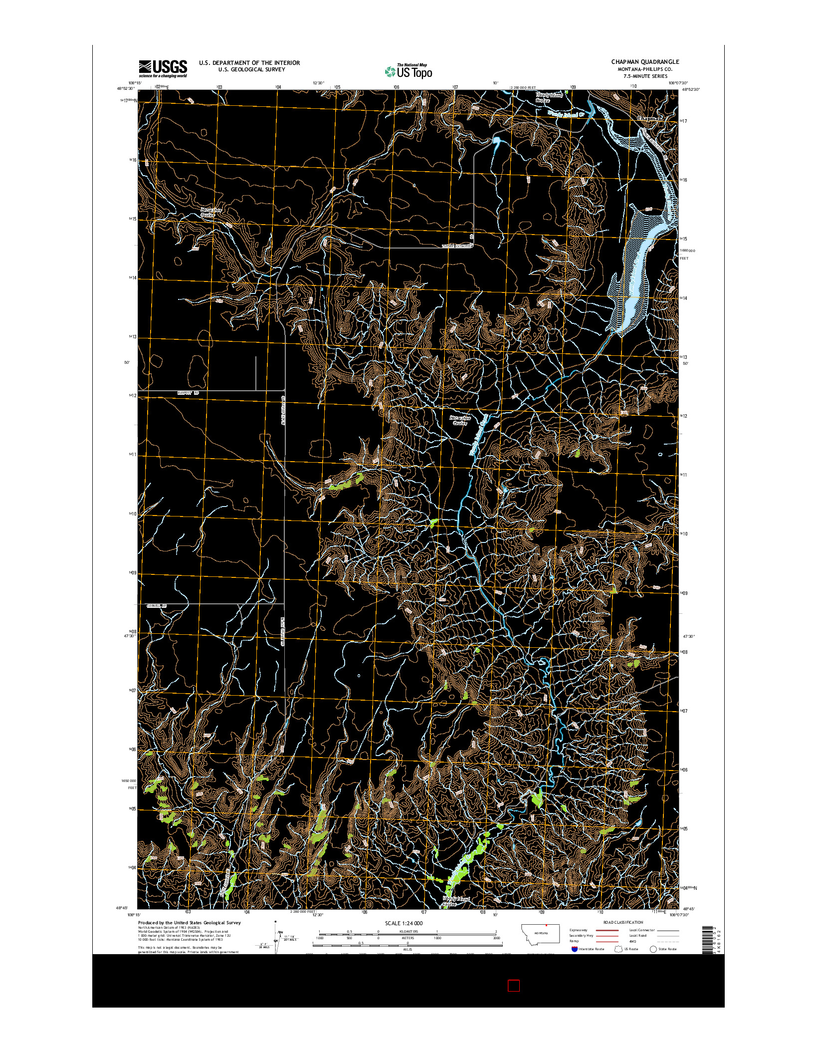 USGS US TOPO 7.5-MINUTE MAP FOR CHAPMAN, MT 2014