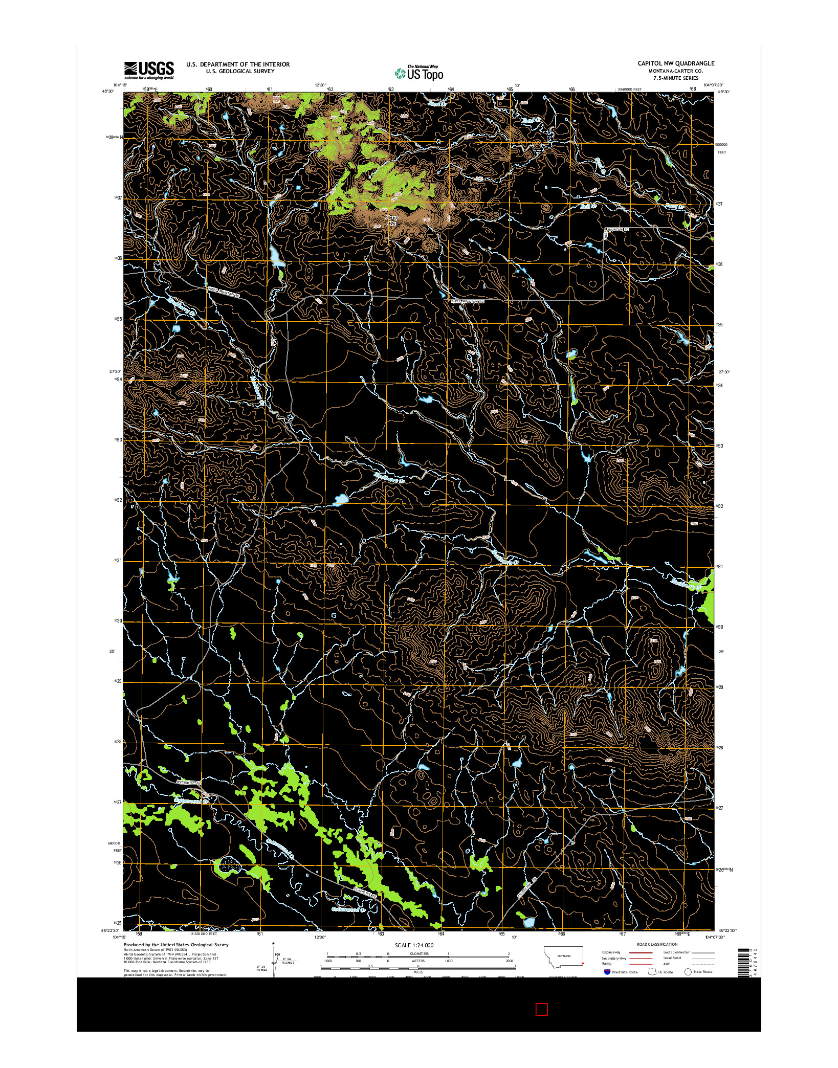 USGS US TOPO 7.5-MINUTE MAP FOR CAPITOL NW, MT 2014