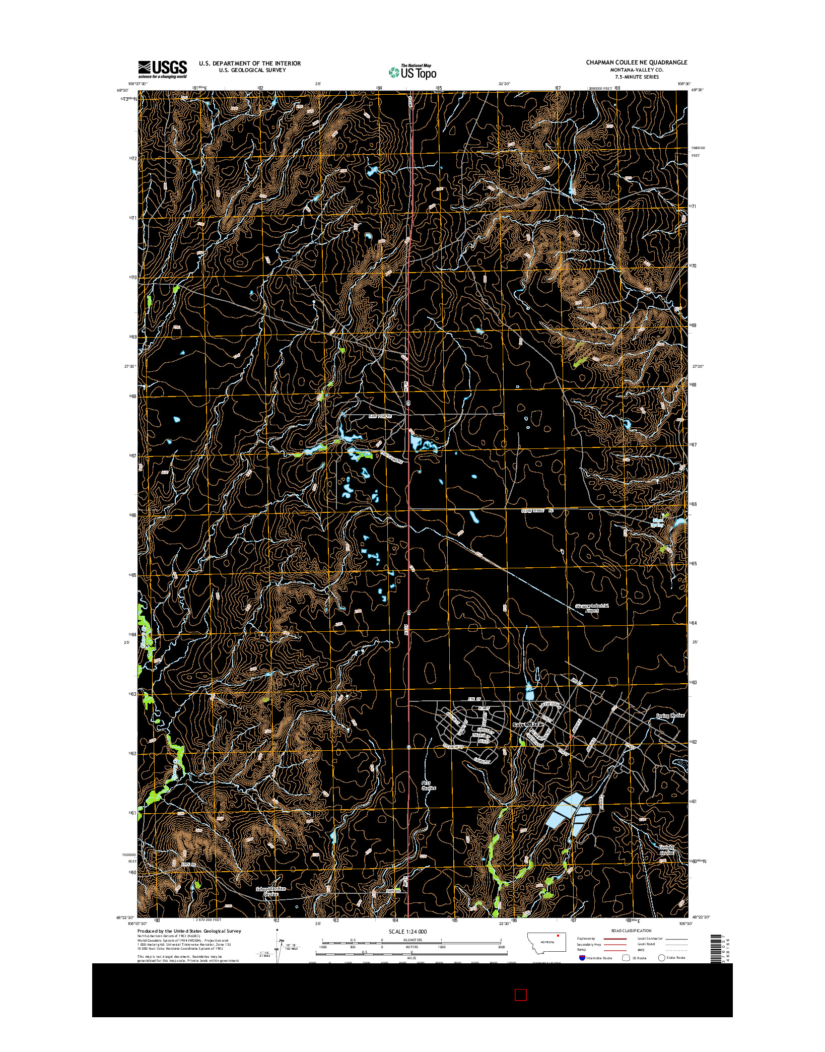 USGS US TOPO 7.5-MINUTE MAP FOR CHAPMAN COULEE NE, MT 2014