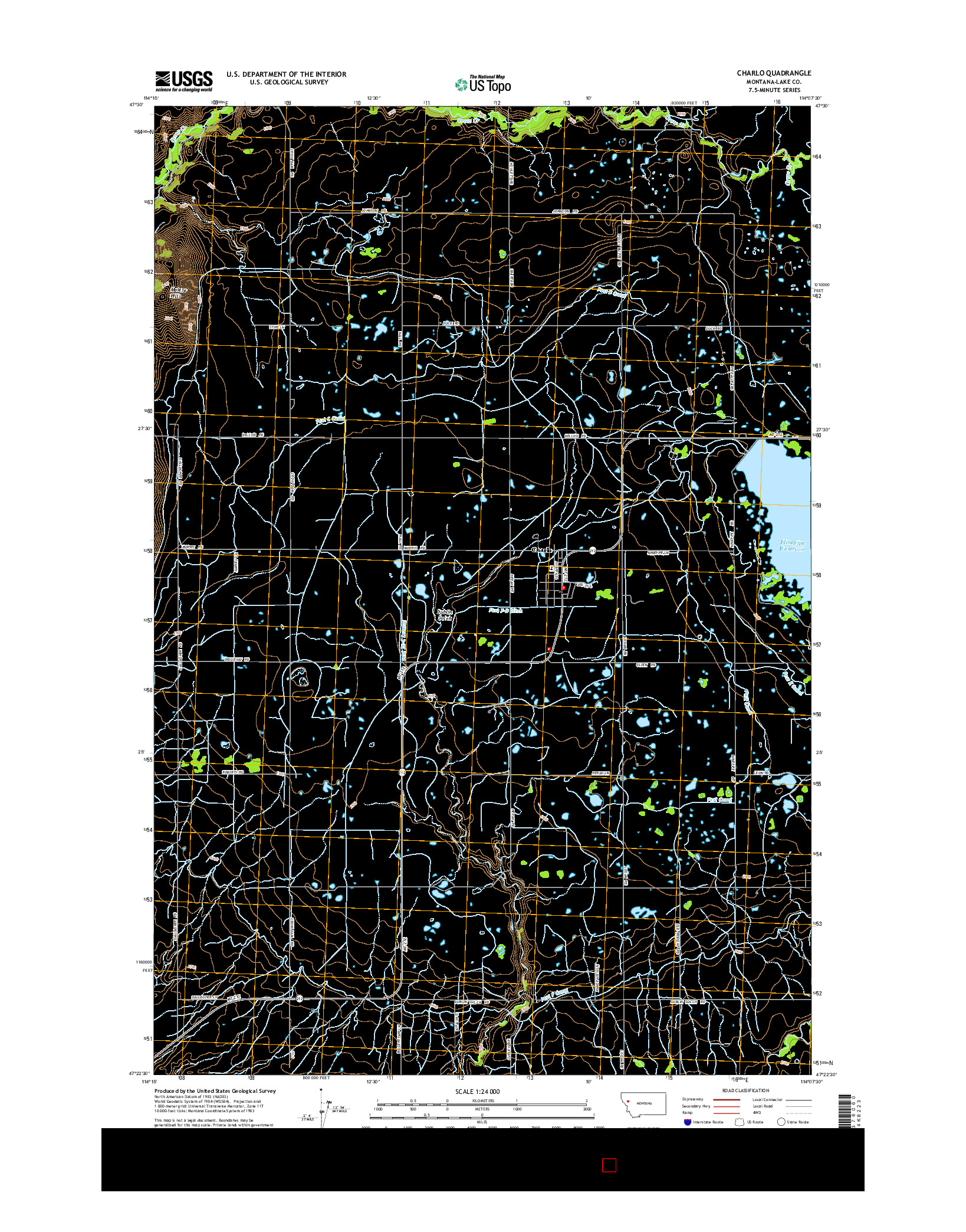 USGS US TOPO 7.5-MINUTE MAP FOR CHARLO, MT 2014