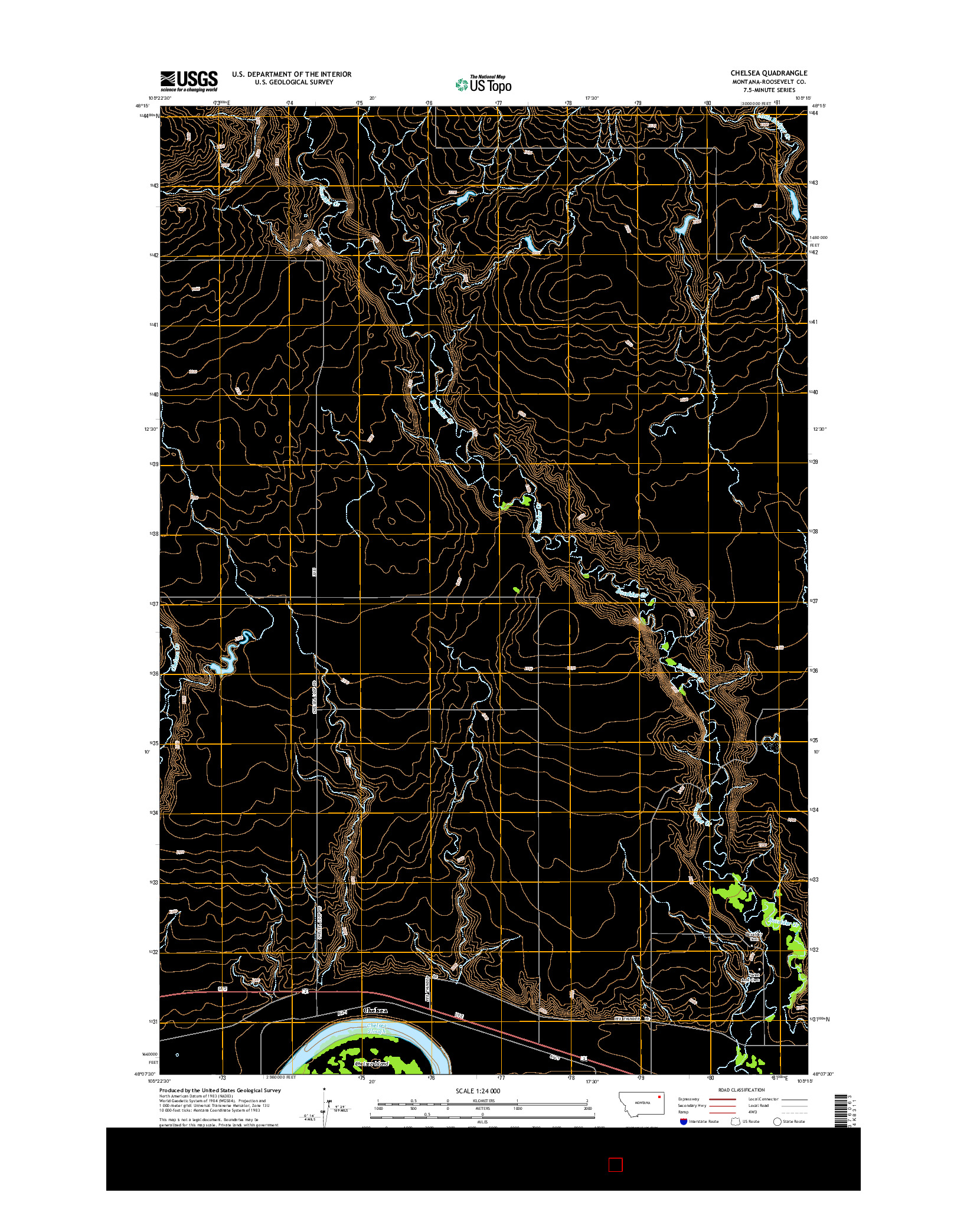 USGS US TOPO 7.5-MINUTE MAP FOR CHELSEA, MT 2014