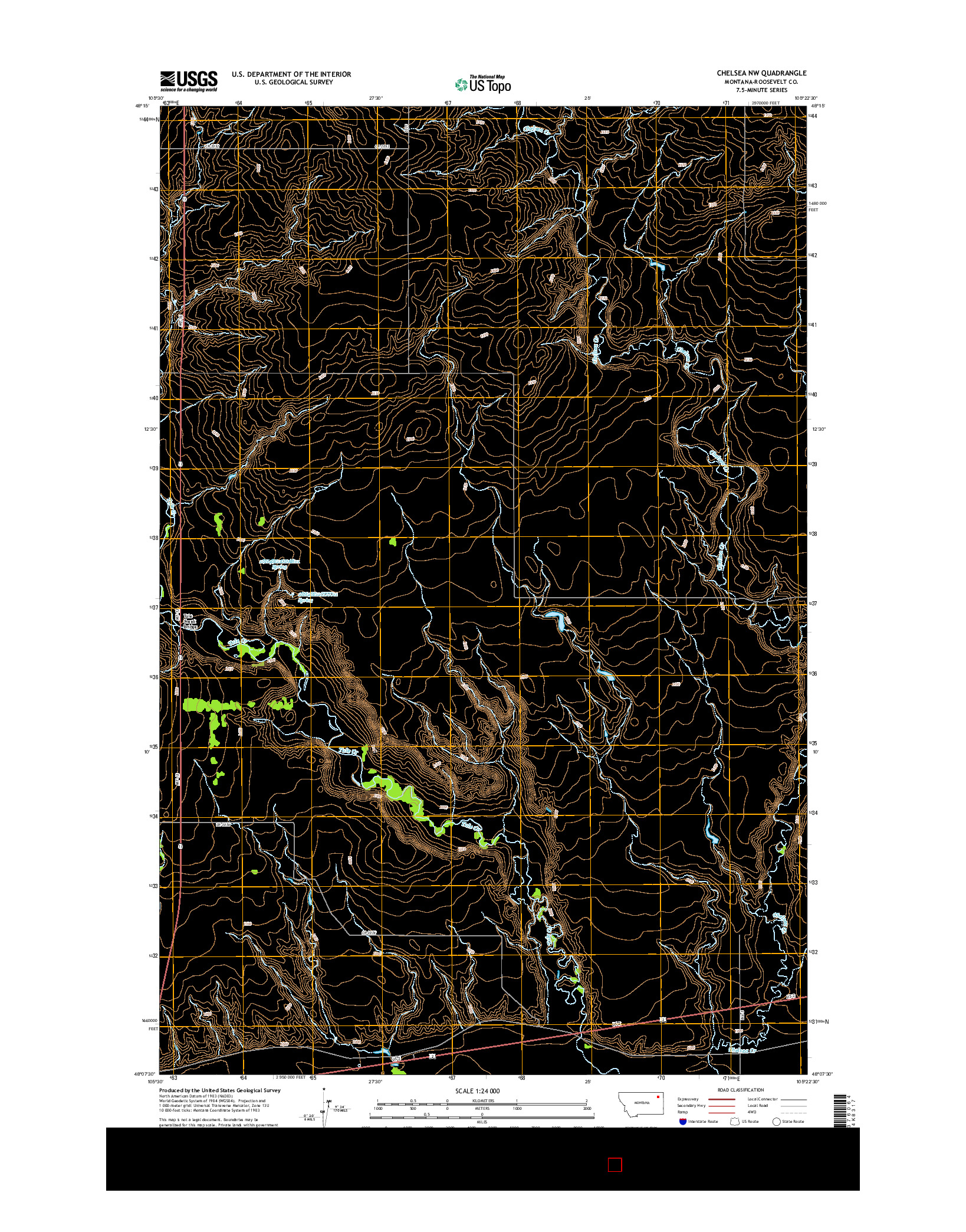 USGS US TOPO 7.5-MINUTE MAP FOR CHELSEA NW, MT 2014
