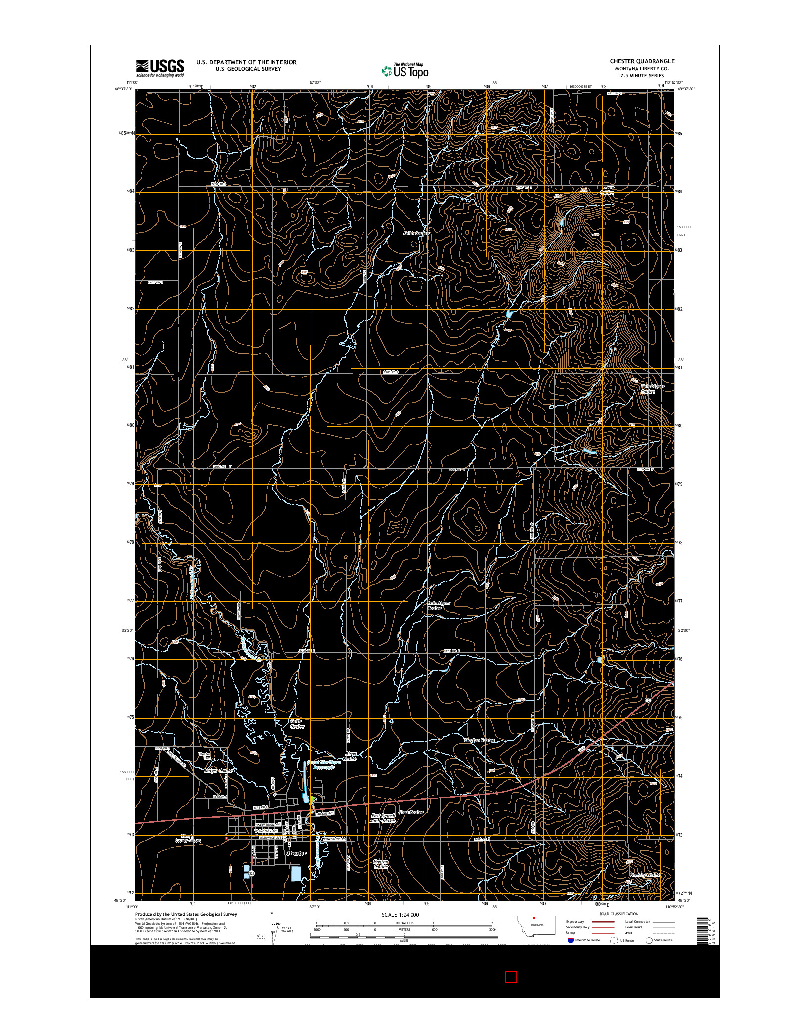 USGS US TOPO 7.5-MINUTE MAP FOR CHESTER, MT 2014