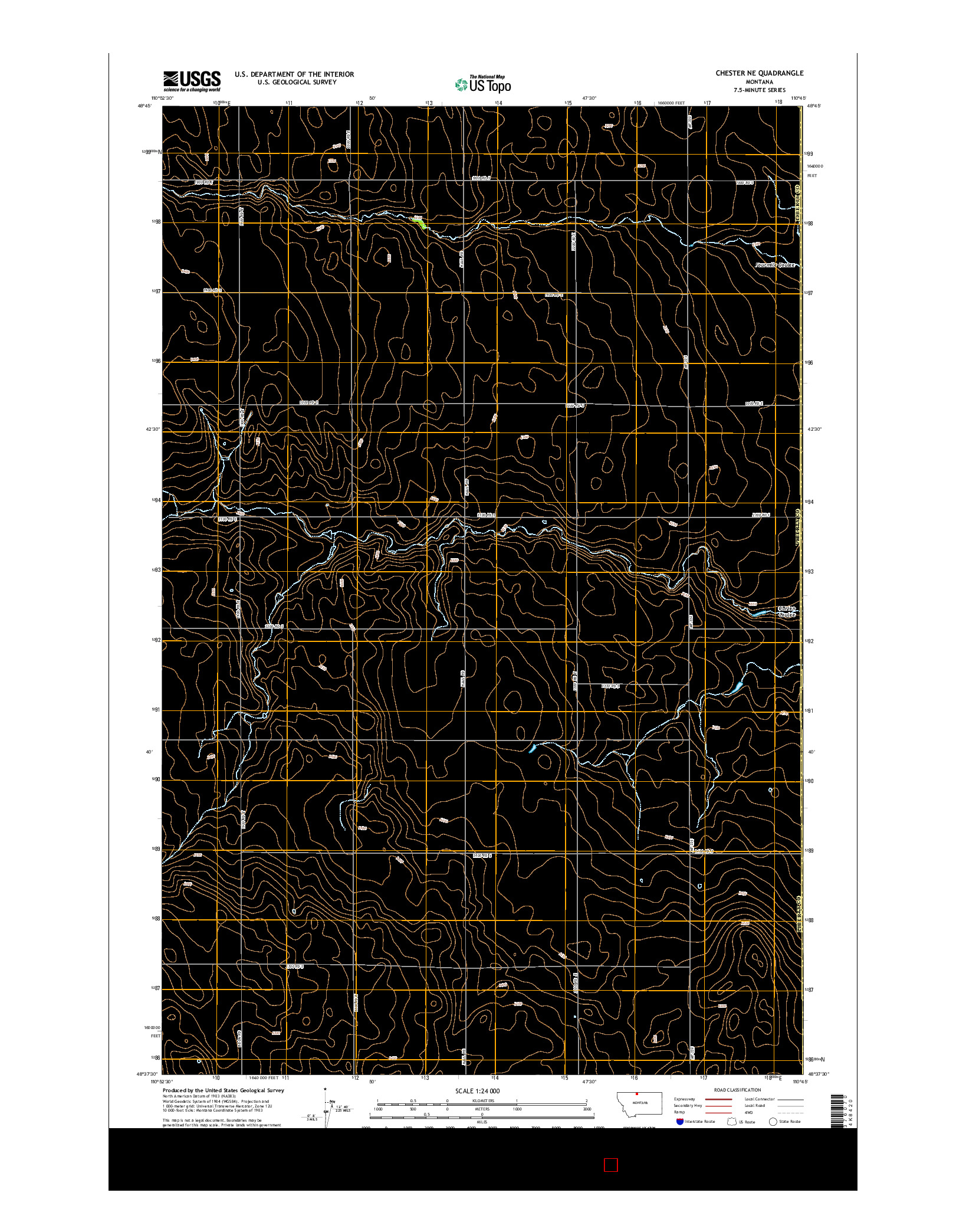 USGS US TOPO 7.5-MINUTE MAP FOR CHESTER NE, MT 2014