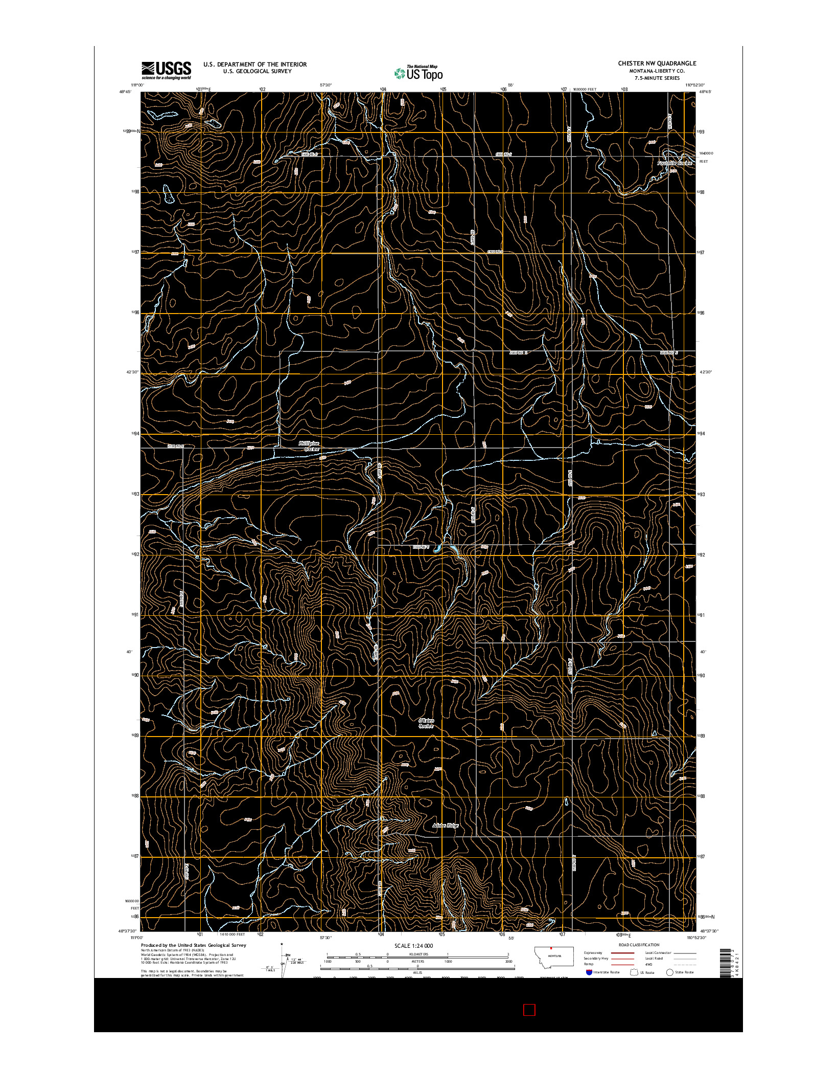 USGS US TOPO 7.5-MINUTE MAP FOR CHESTER NW, MT 2014