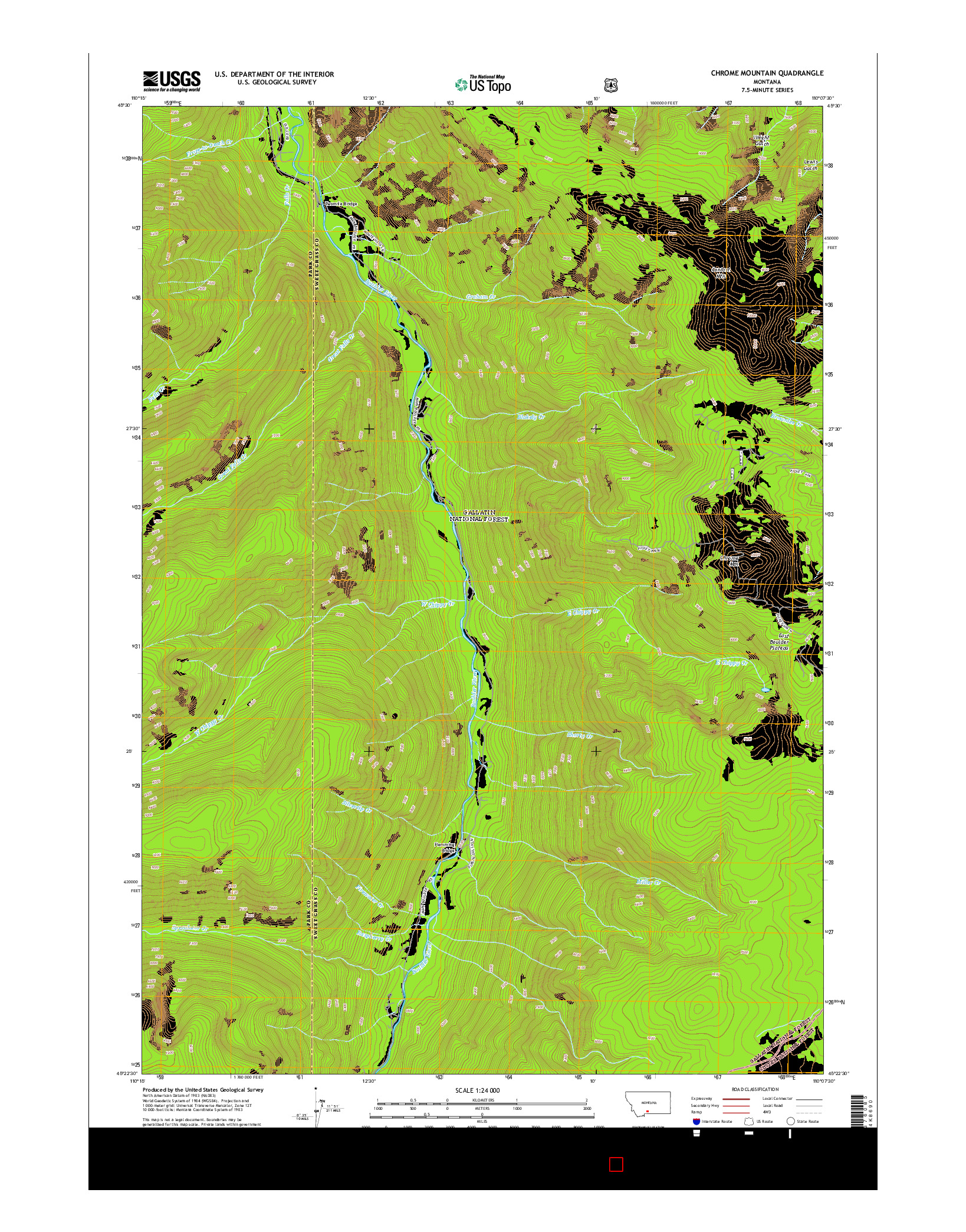 USGS US TOPO 7.5-MINUTE MAP FOR CHROME MOUNTAIN, MT 2014