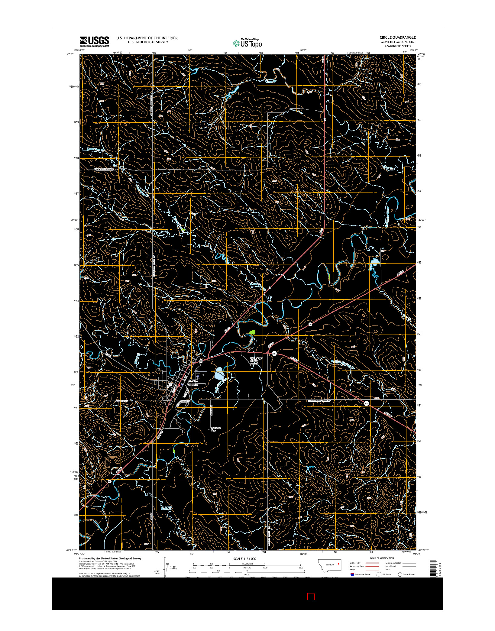 USGS US TOPO 7.5-MINUTE MAP FOR CIRCLE, MT 2014