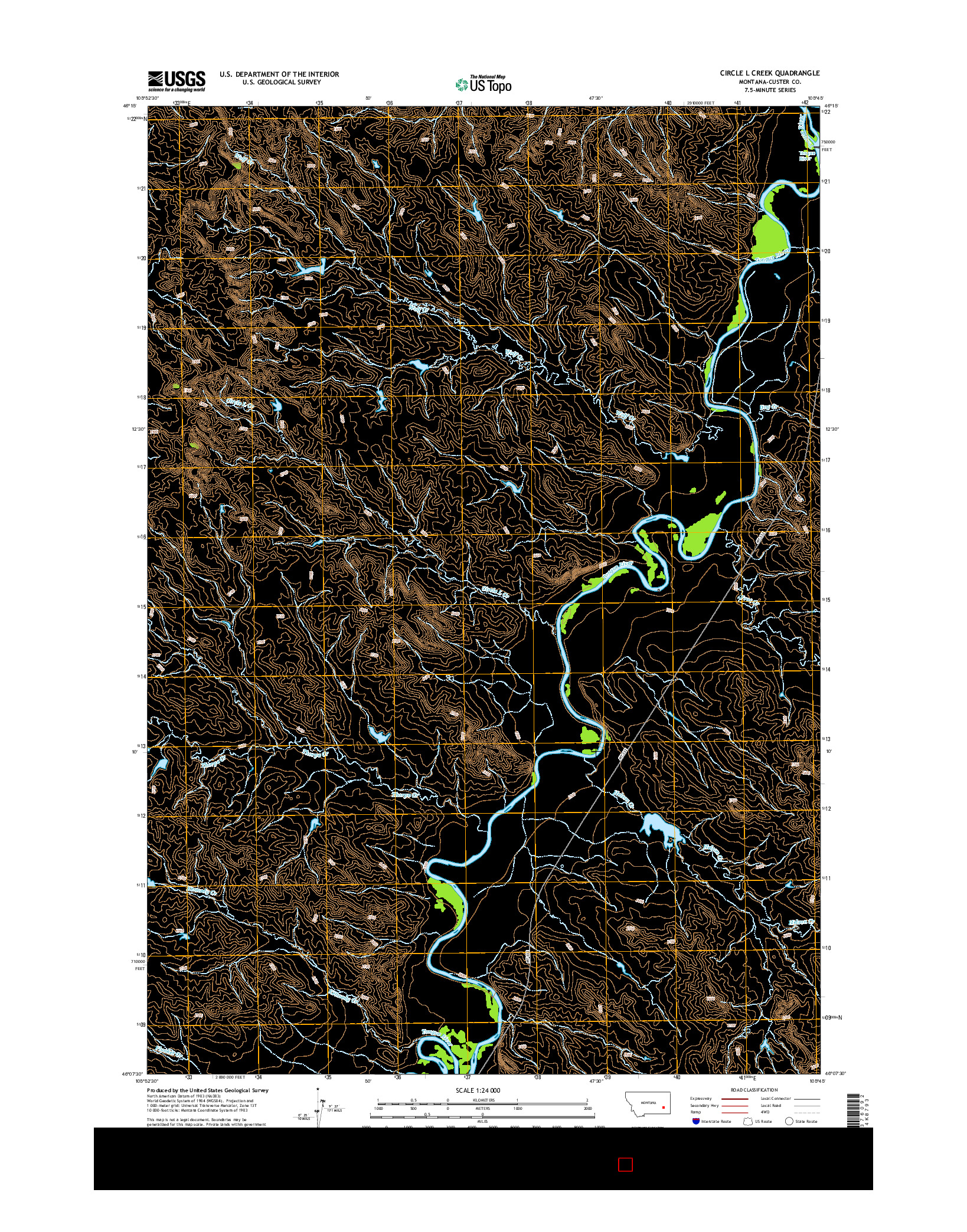 USGS US TOPO 7.5-MINUTE MAP FOR CIRCLE L CREEK, MT 2014
