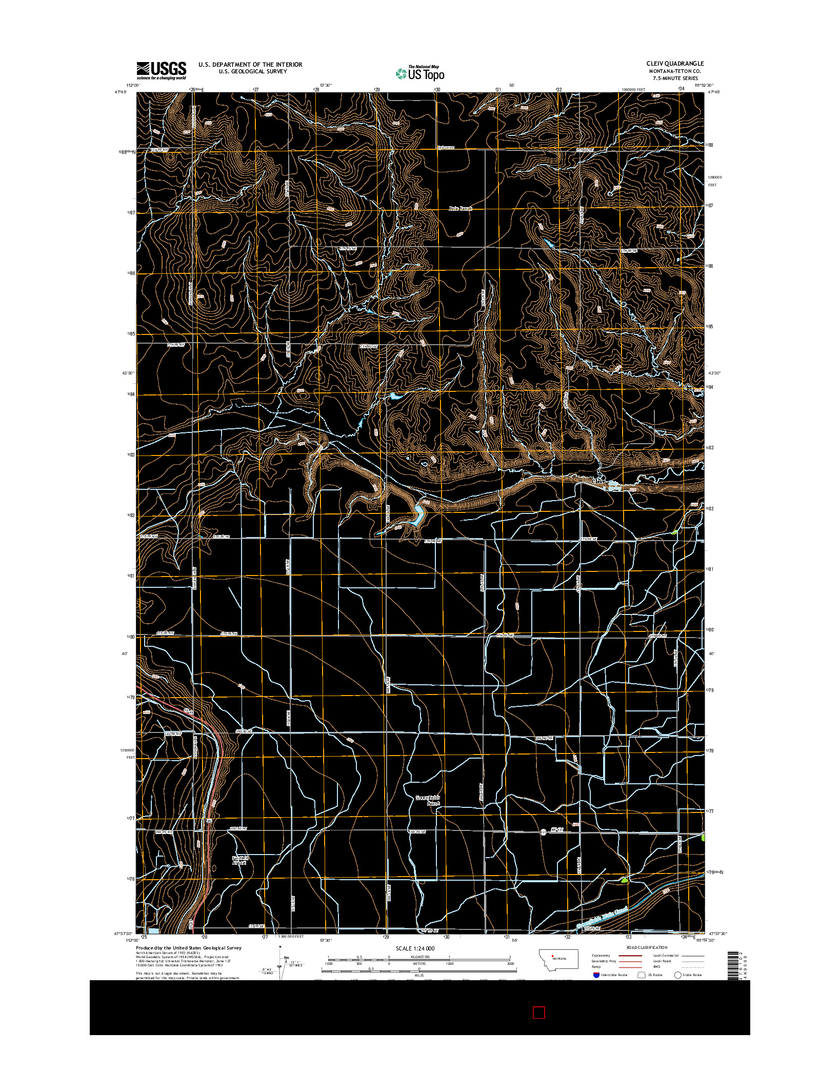 USGS US TOPO 7.5-MINUTE MAP FOR CLEIV, MT 2014