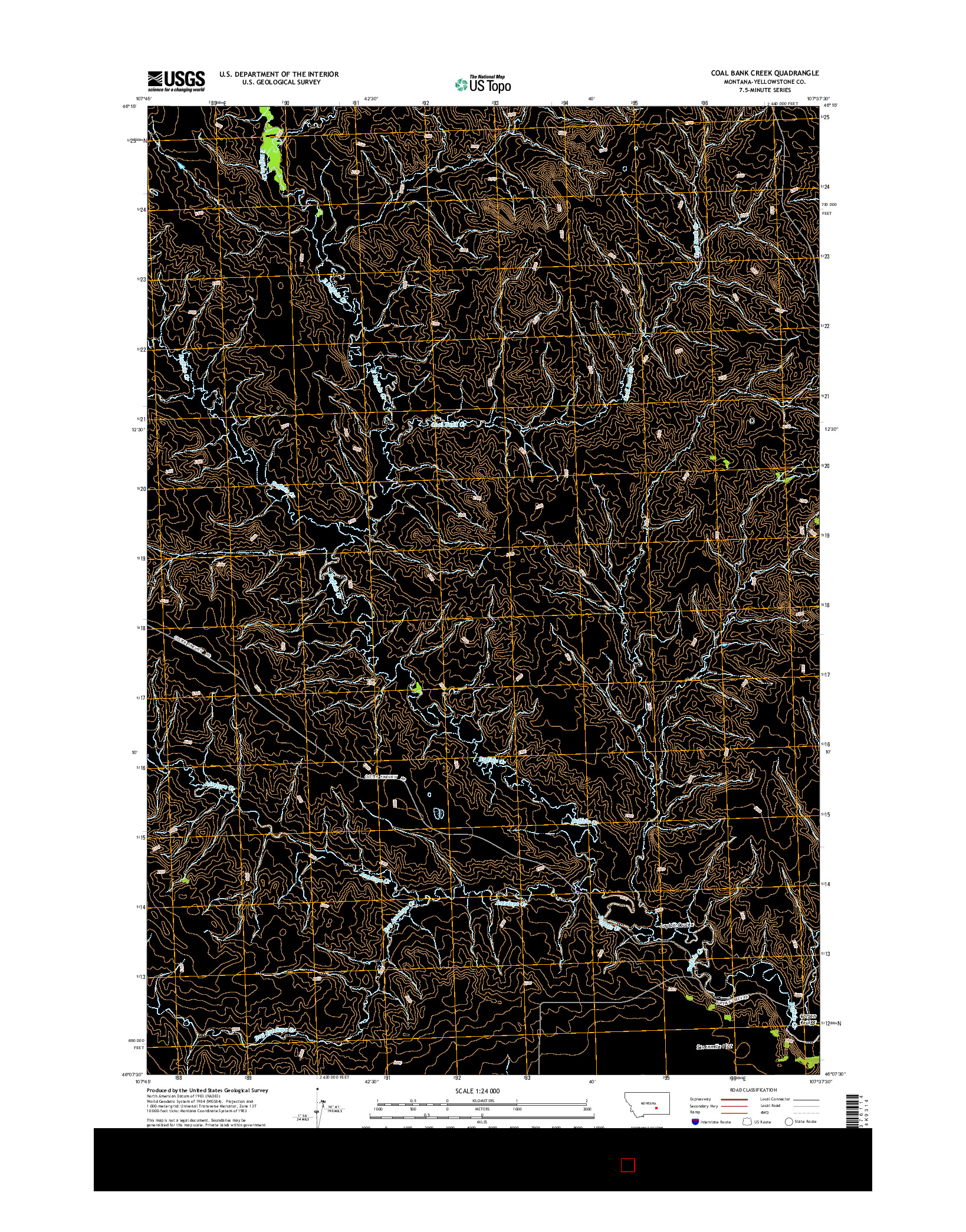 USGS US TOPO 7.5-MINUTE MAP FOR COAL BANK CREEK, MT 2014