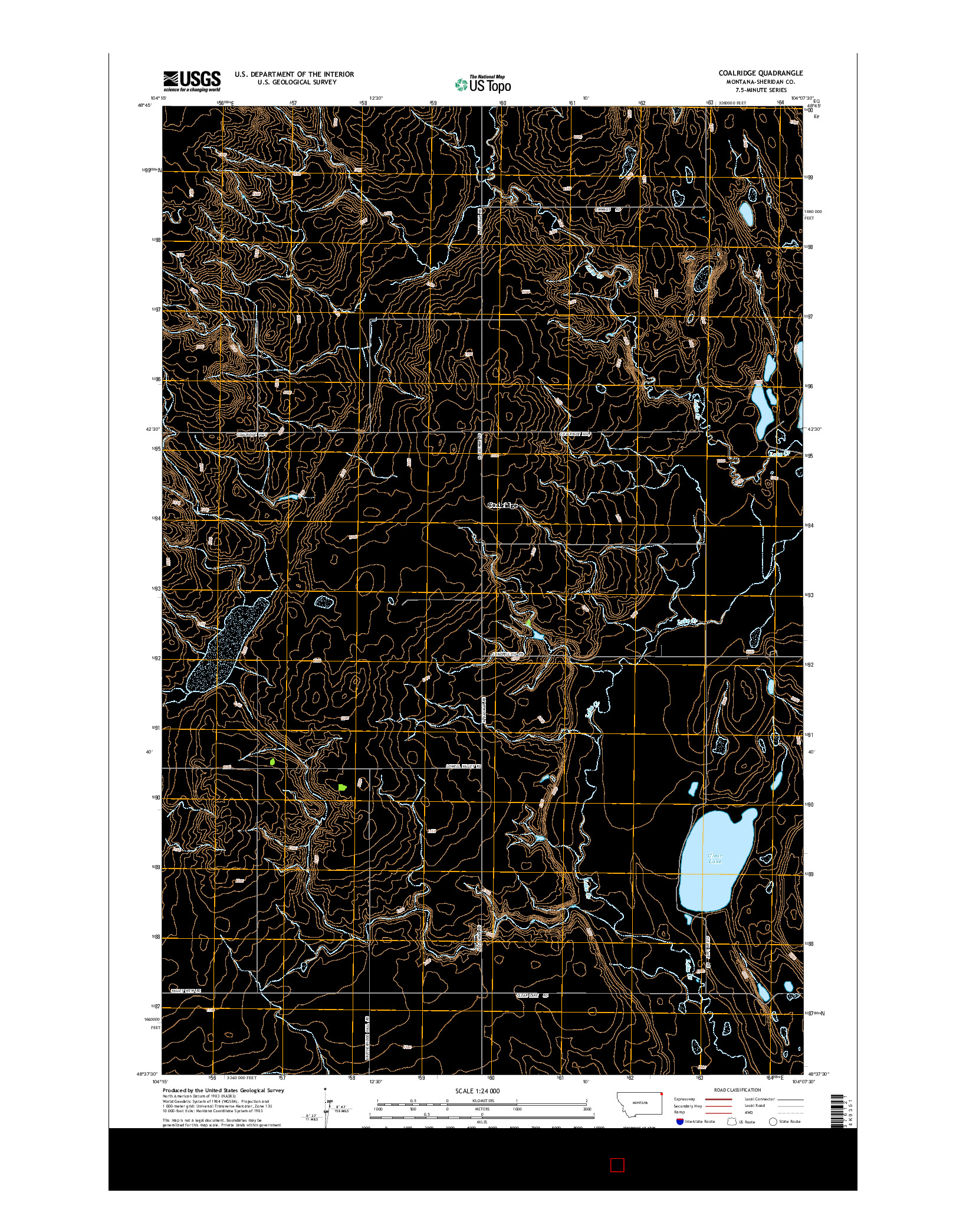 USGS US TOPO 7.5-MINUTE MAP FOR COALRIDGE, MT 2014
