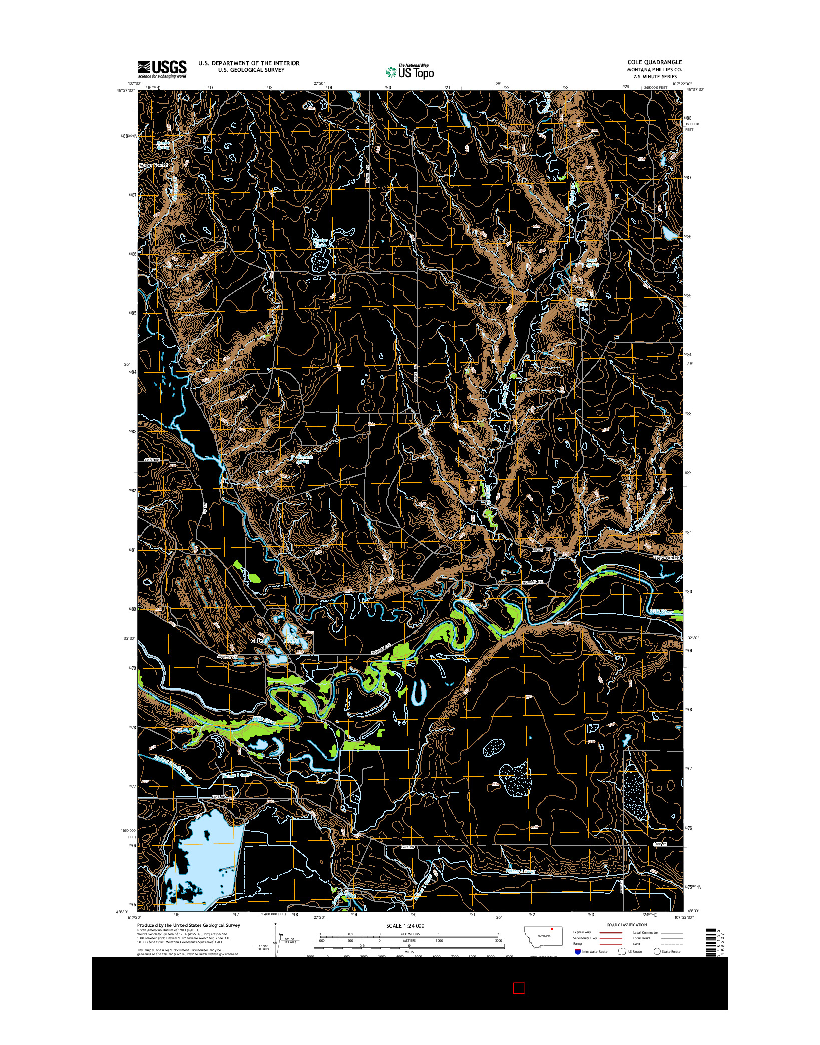 USGS US TOPO 7.5-MINUTE MAP FOR COLE, MT 2014
