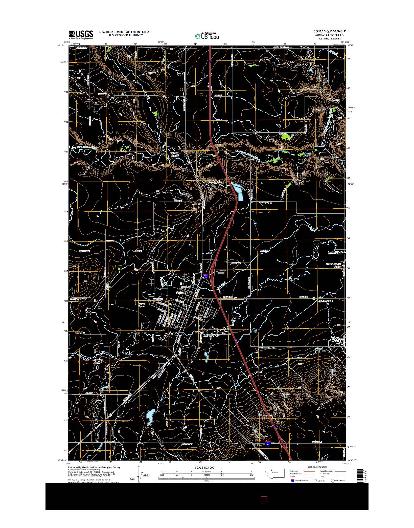 USGS US TOPO 7.5-MINUTE MAP FOR CONRAD, MT 2014