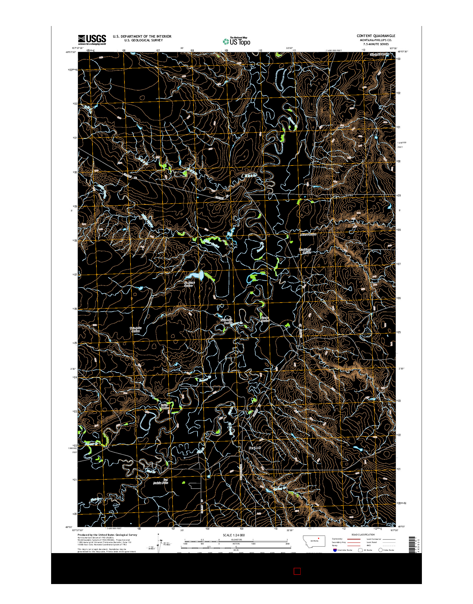 USGS US TOPO 7.5-MINUTE MAP FOR CONTENT, MT 2014