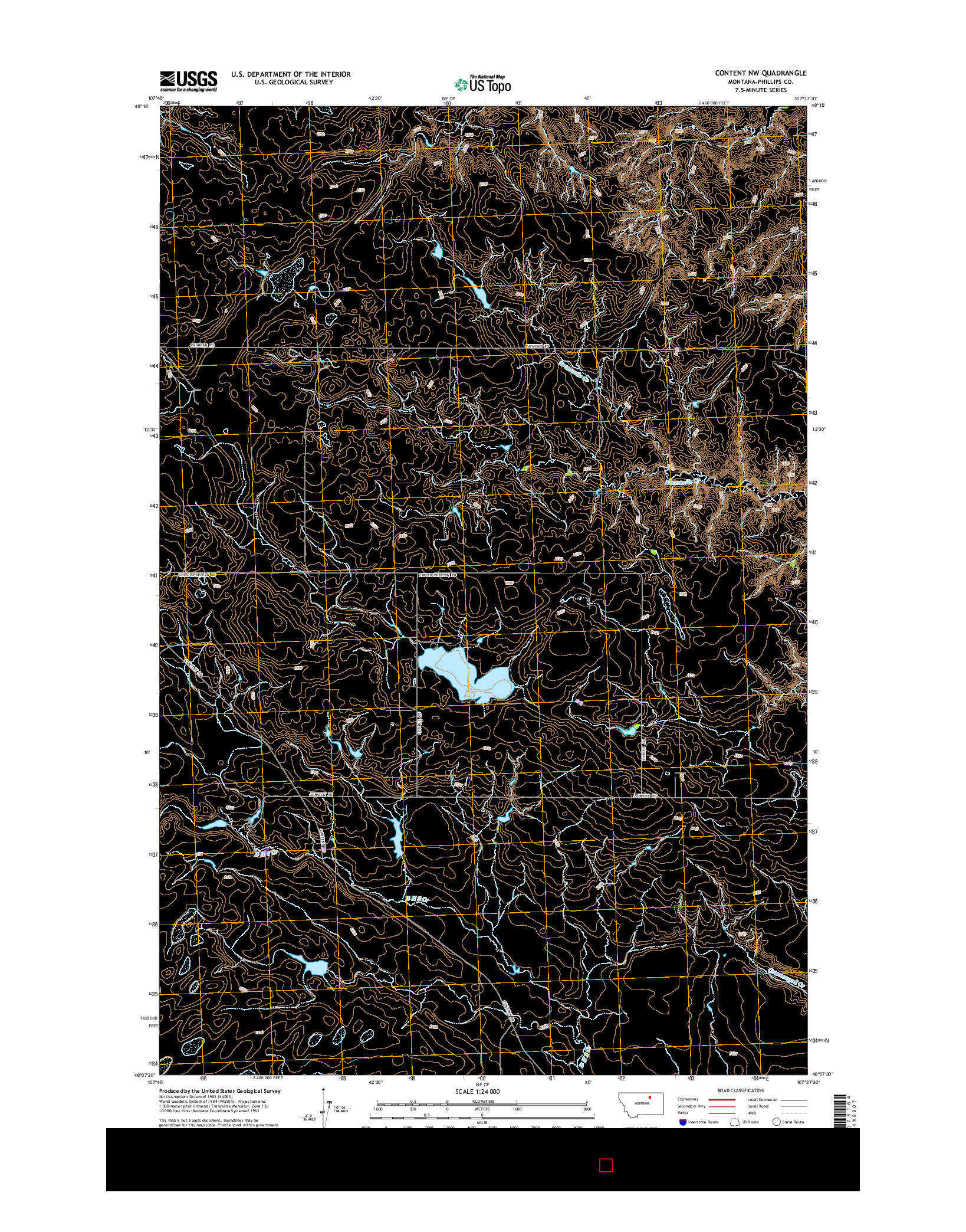 USGS US TOPO 7.5-MINUTE MAP FOR CONTENT NW, MT 2014