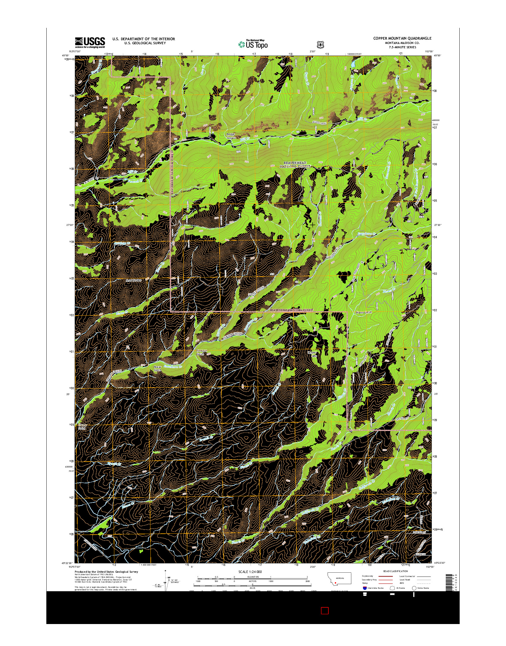 USGS US TOPO 7.5-MINUTE MAP FOR COPPER MOUNTAIN, MT 2014