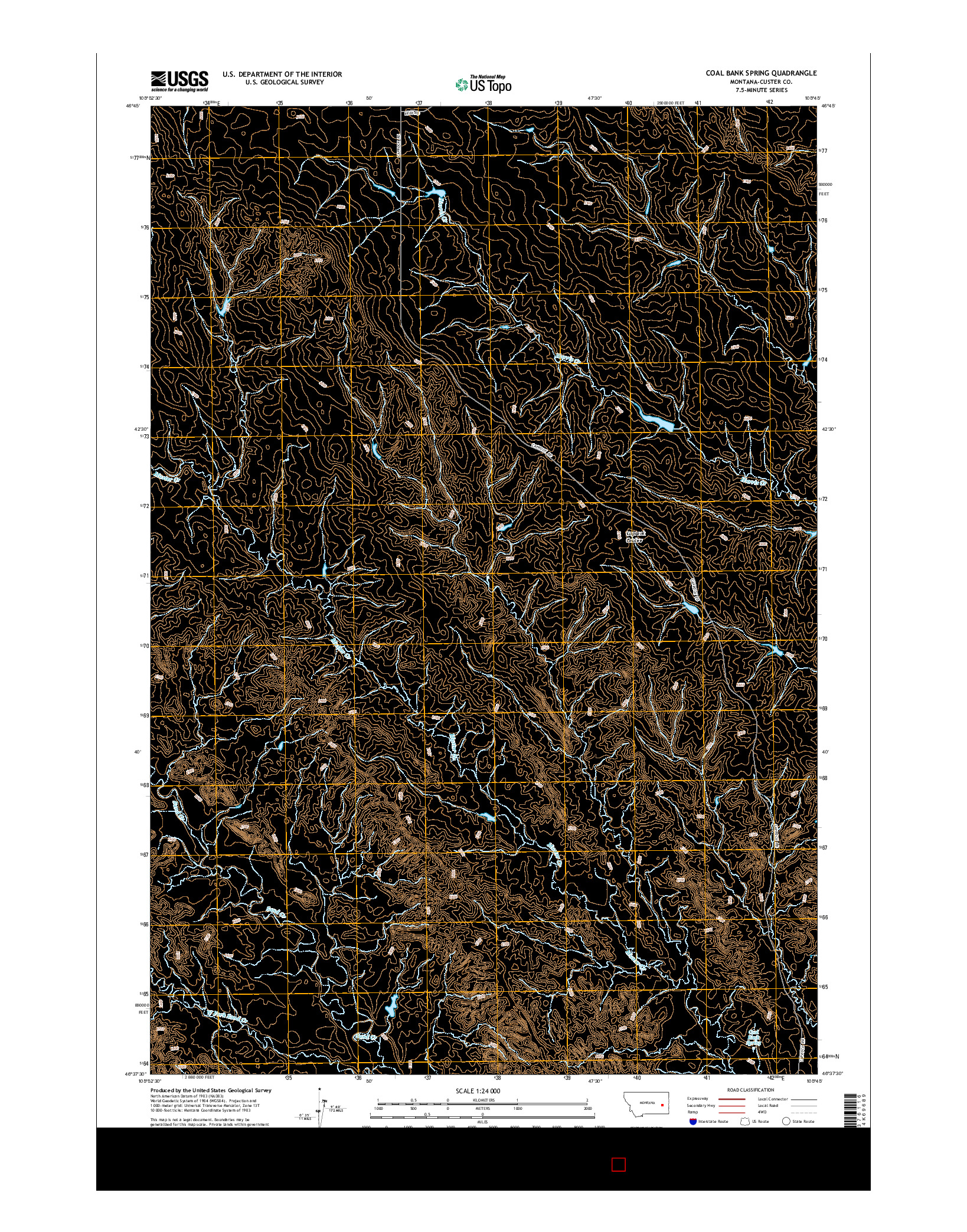 USGS US TOPO 7.5-MINUTE MAP FOR COAL BANK SPRING, MT 2014