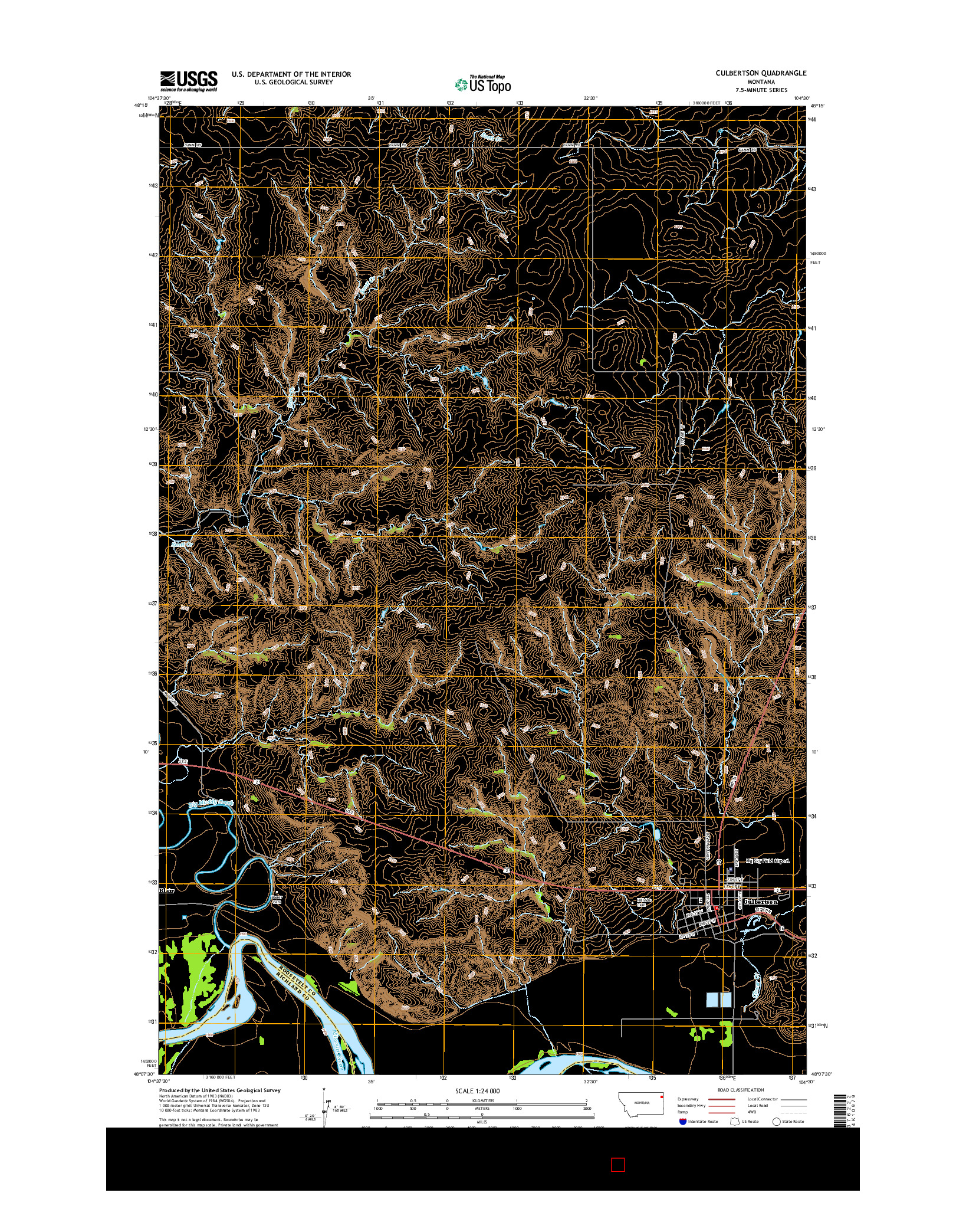 USGS US TOPO 7.5-MINUTE MAP FOR CULBERTSON, MT 2014