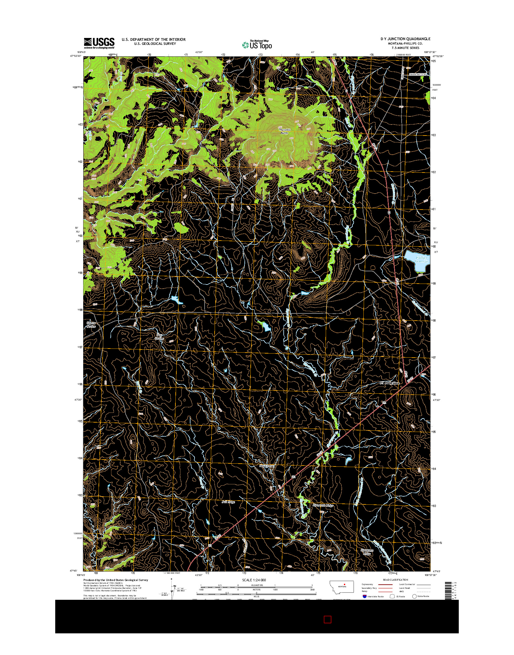 USGS US TOPO 7.5-MINUTE MAP FOR D Y JUNCTION, MT 2014