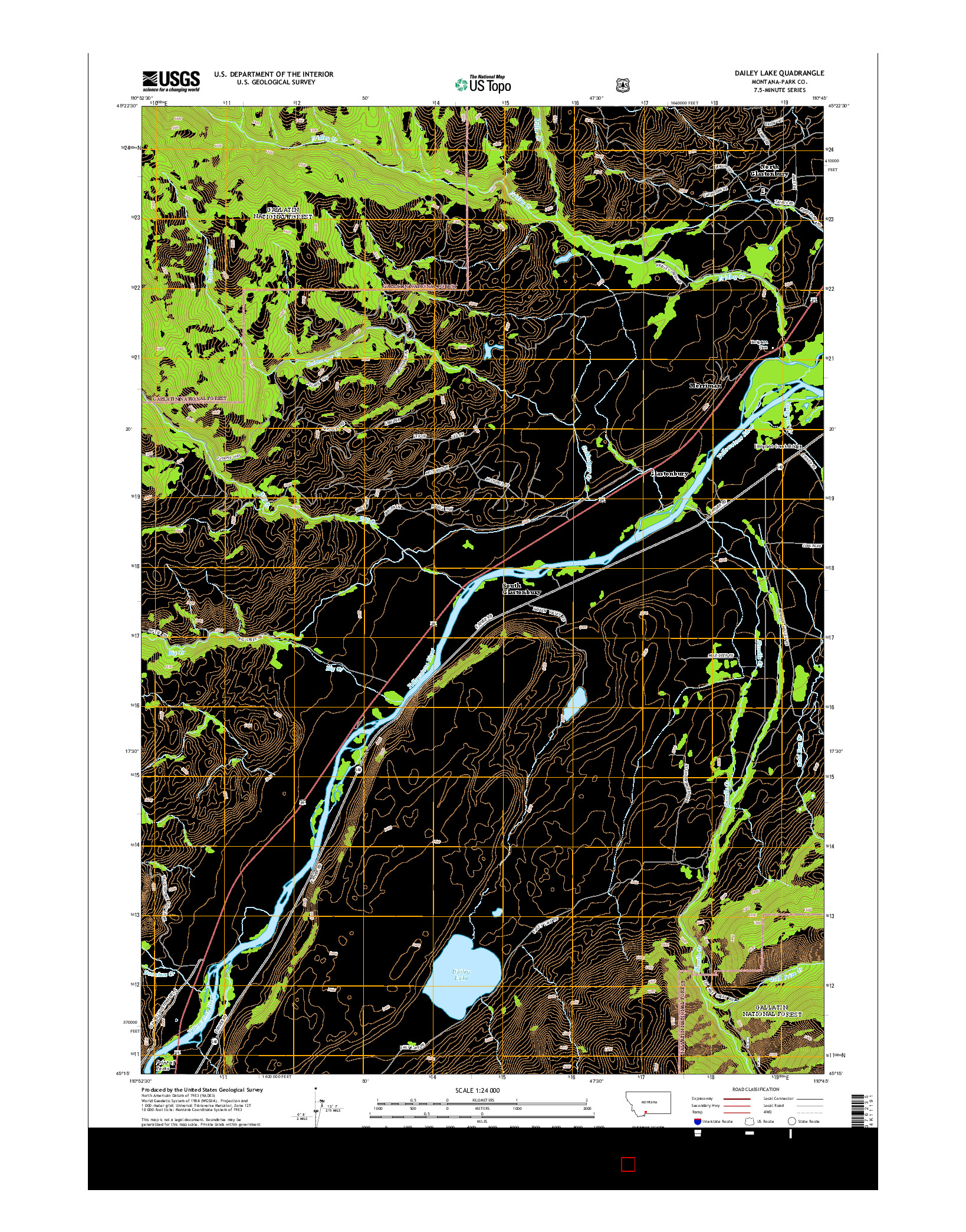 USGS US TOPO 7.5-MINUTE MAP FOR DAILEY LAKE, MT 2014