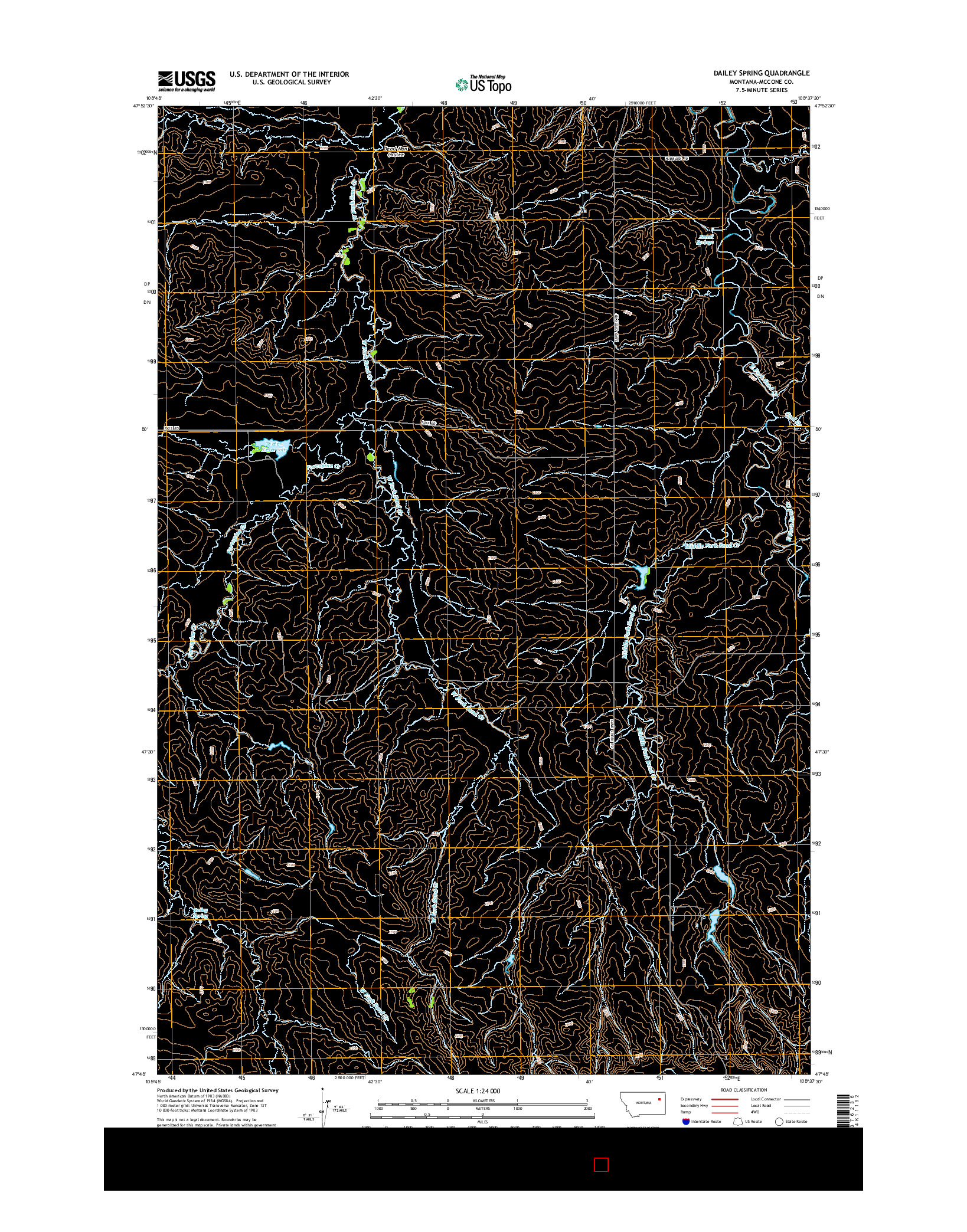 USGS US TOPO 7.5-MINUTE MAP FOR DAILEY SPRING, MT 2014