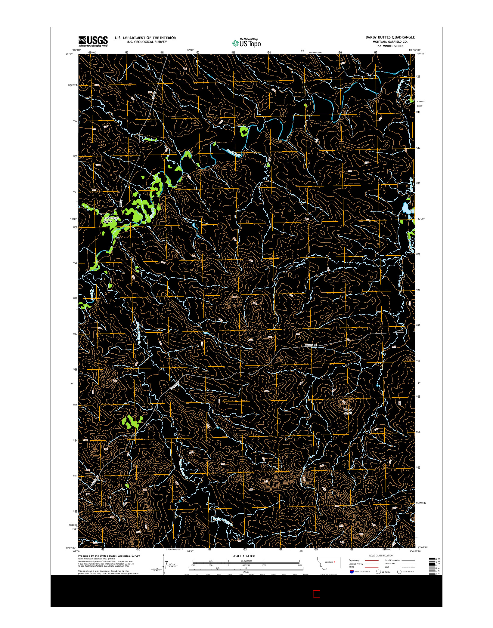 USGS US TOPO 7.5-MINUTE MAP FOR DARBY BUTTES, MT 2014