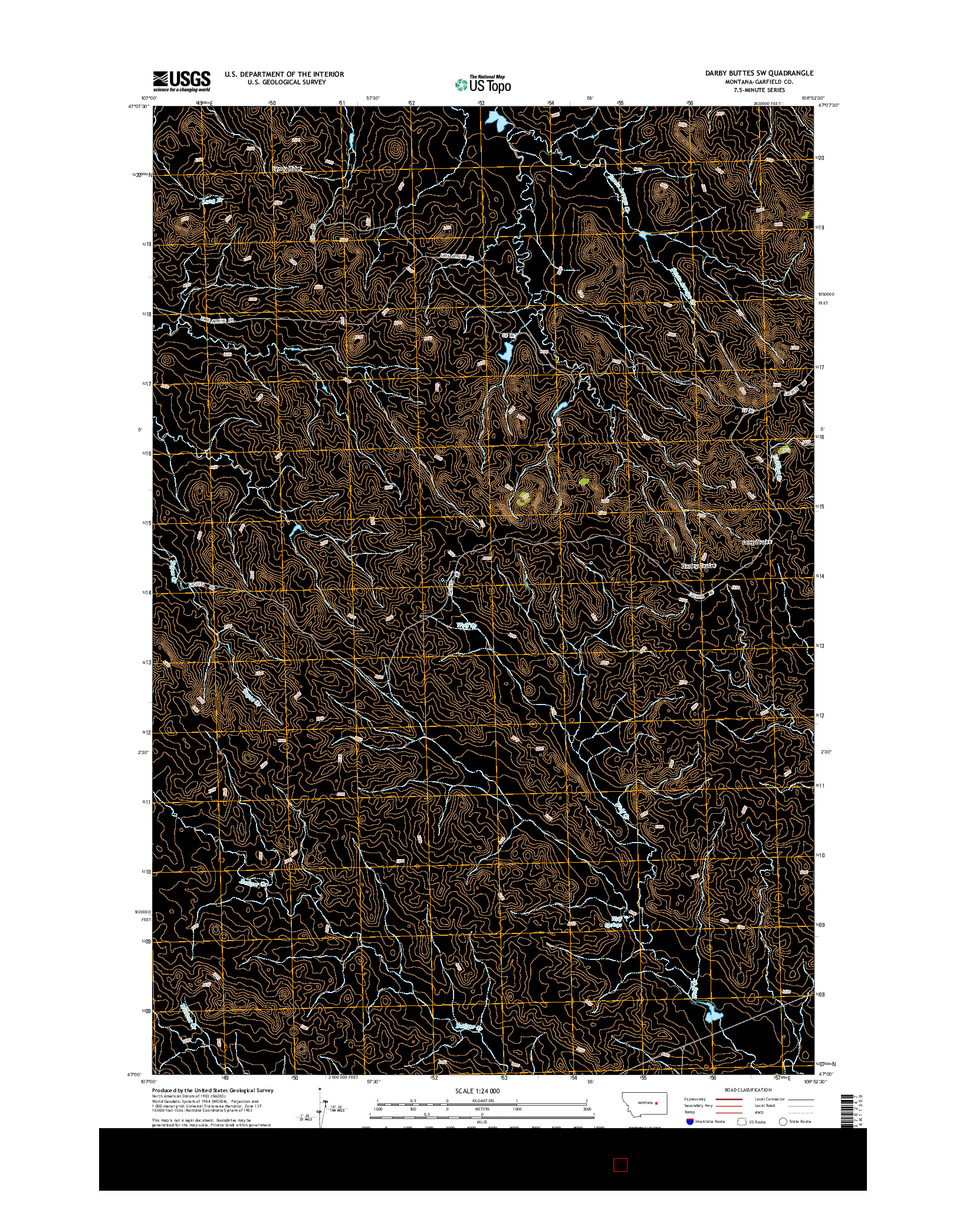 USGS US TOPO 7.5-MINUTE MAP FOR DARBY BUTTES SW, MT 2014