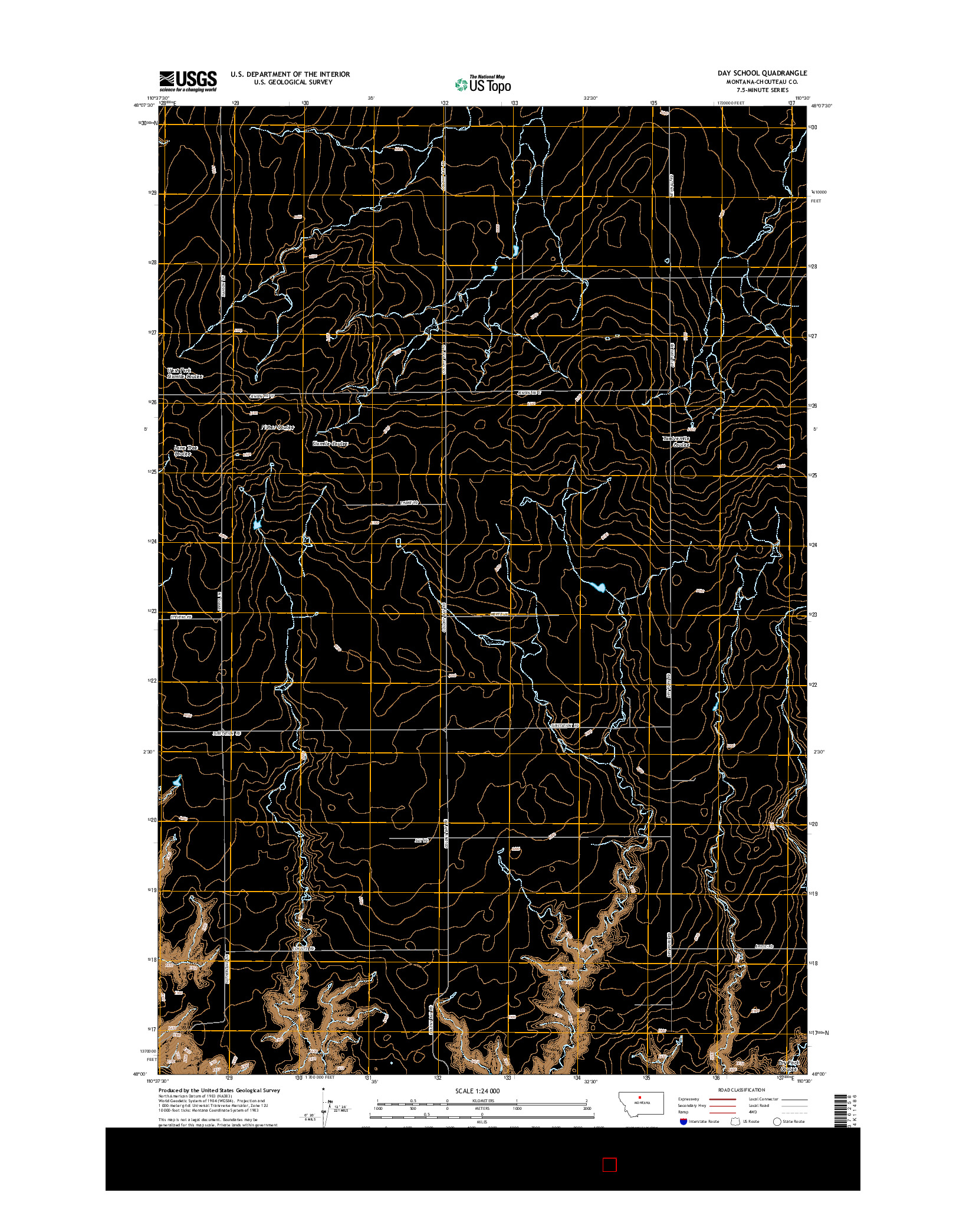 USGS US TOPO 7.5-MINUTE MAP FOR DAY SCHOOL, MT 2014