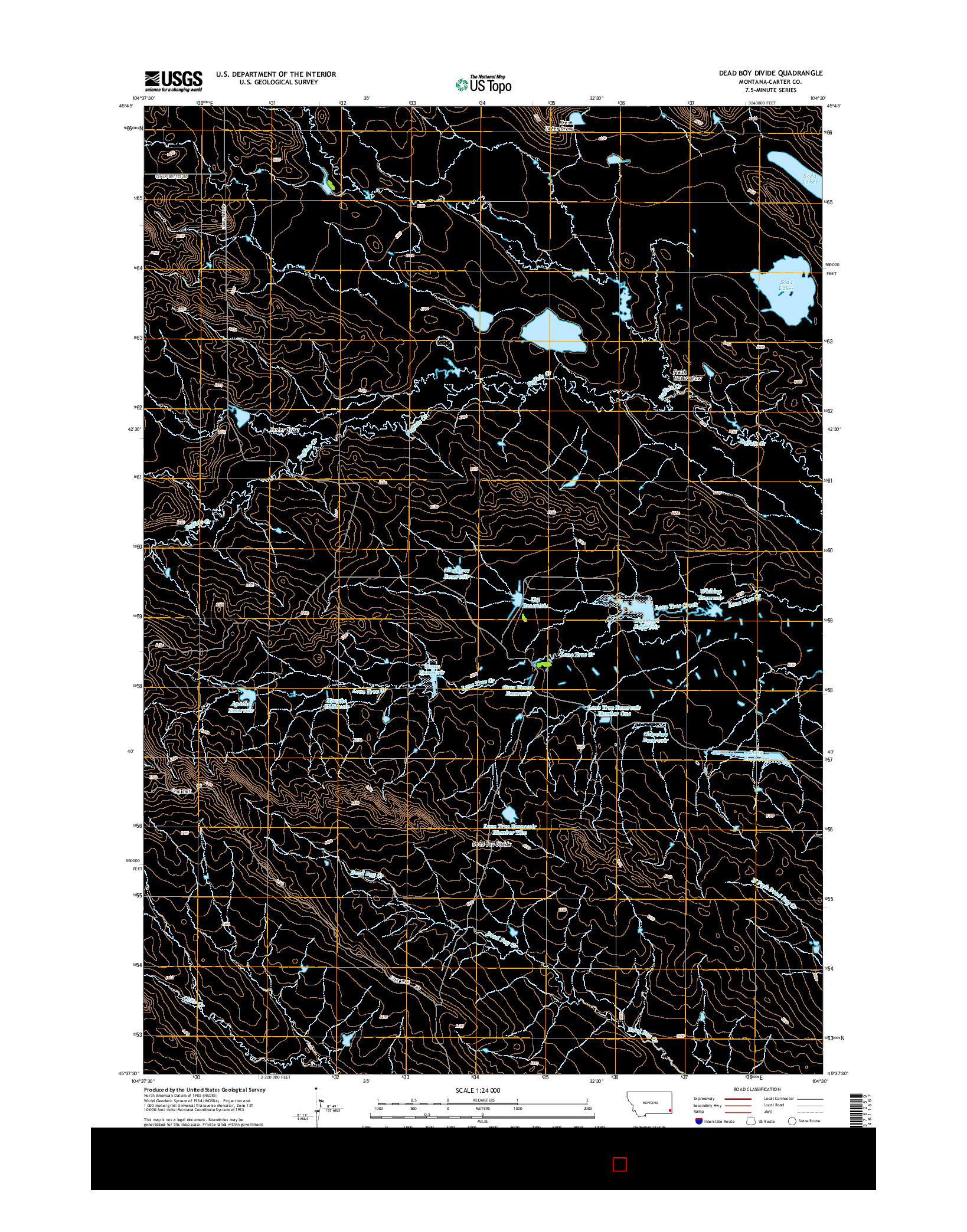 USGS US TOPO 7.5-MINUTE MAP FOR DEAD BOY DIVIDE, MT 2014