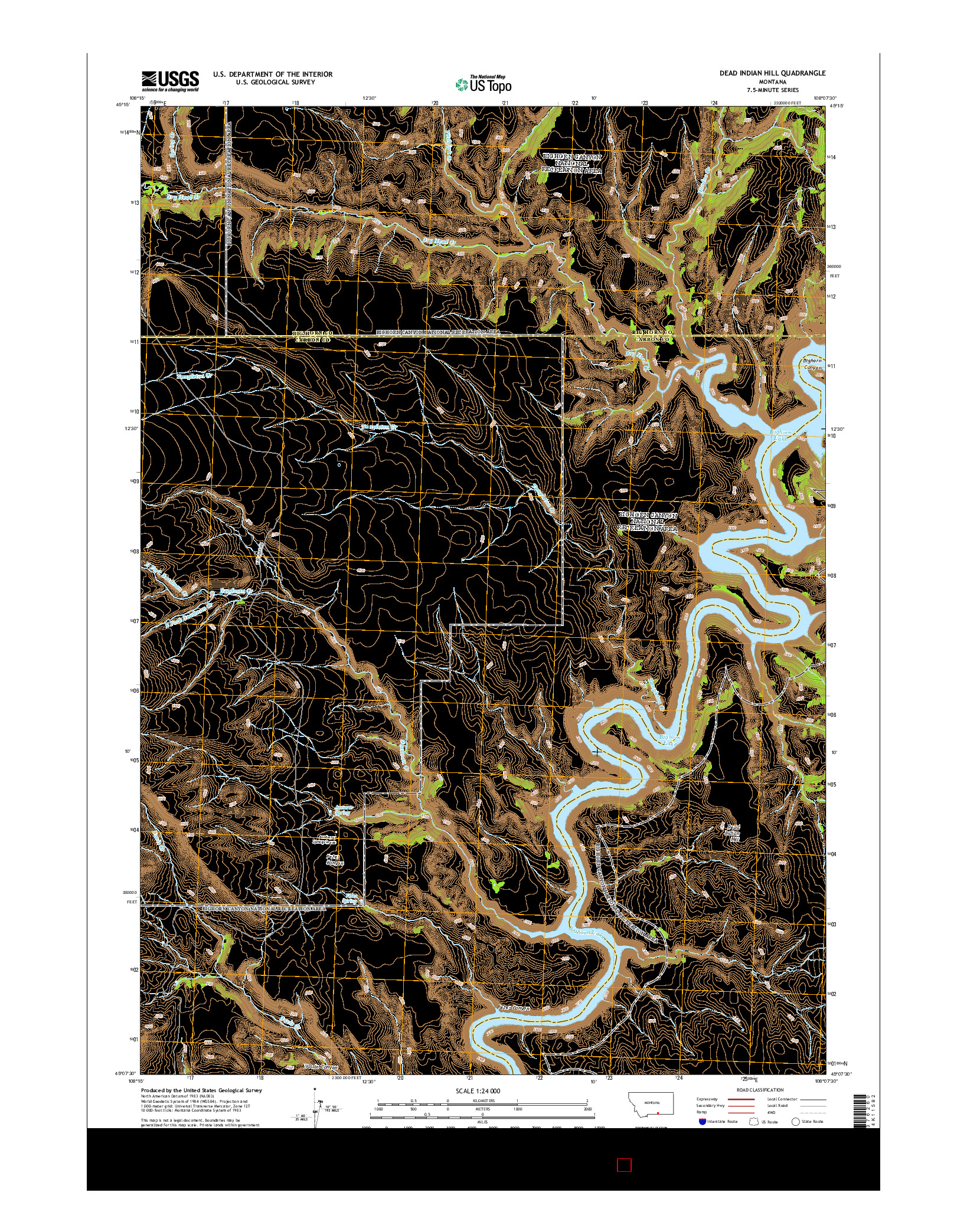 USGS US TOPO 7.5-MINUTE MAP FOR DEAD INDIAN HILL, MT 2014