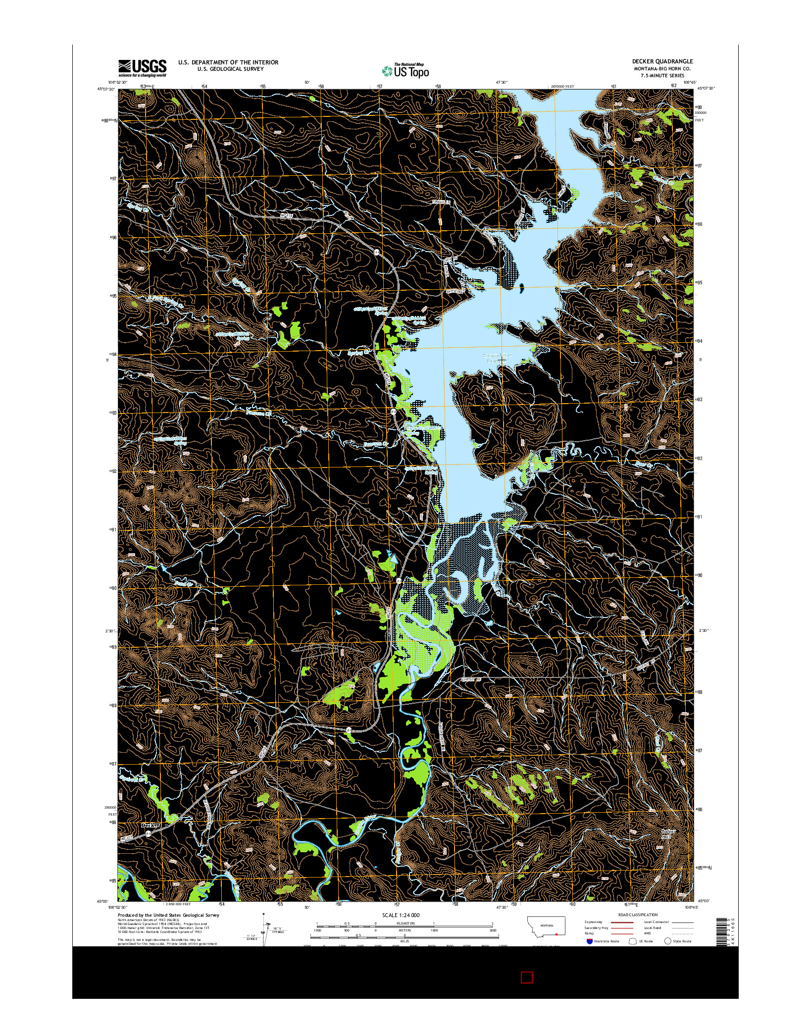 USGS US TOPO 7.5-MINUTE MAP FOR DECKER, MT 2014