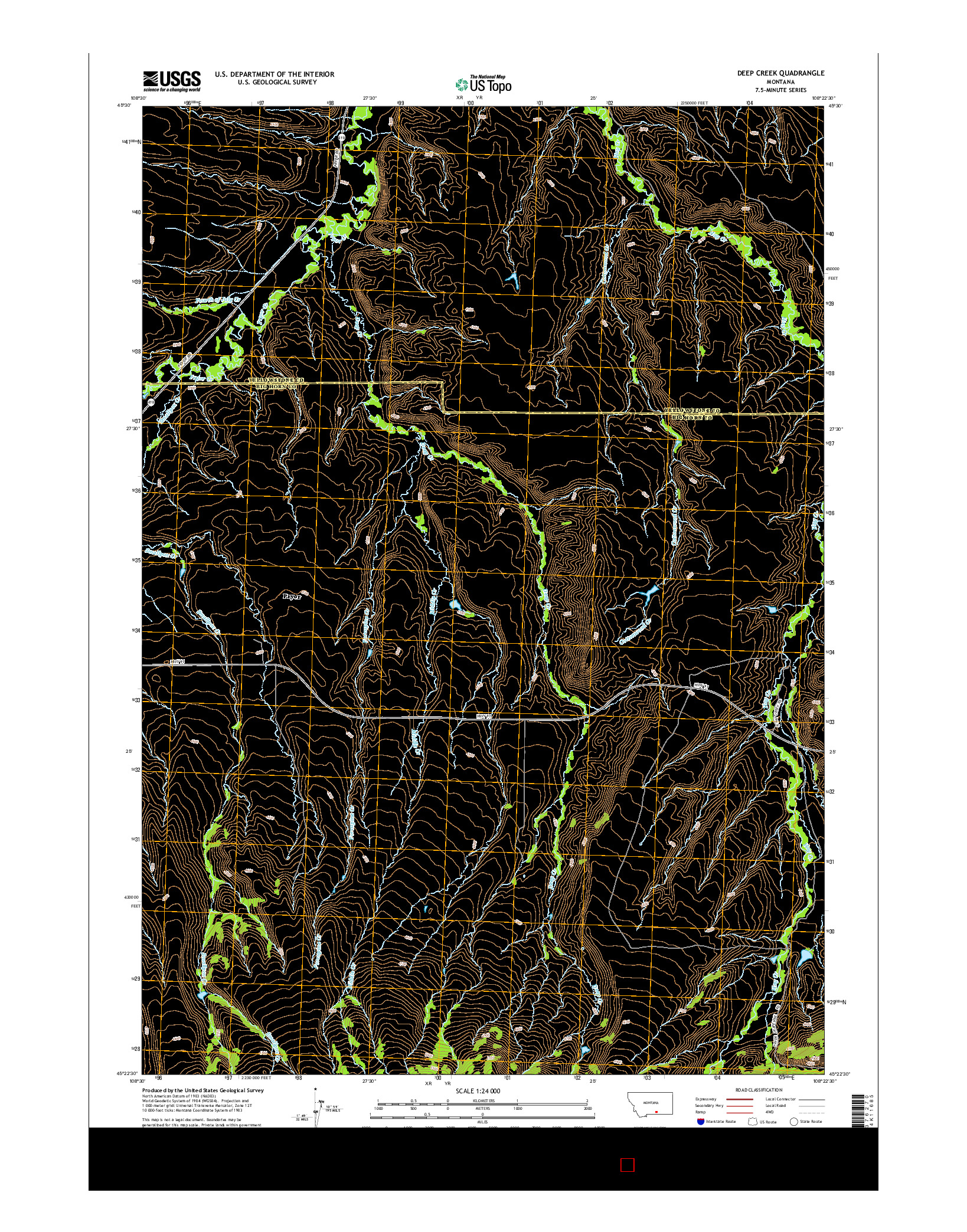 USGS US TOPO 7.5-MINUTE MAP FOR DEEP CREEK, MT 2014