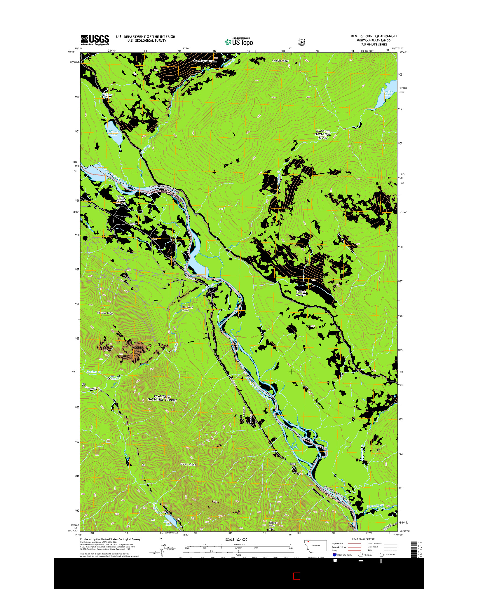 USGS US TOPO 7.5-MINUTE MAP FOR DEMERS RIDGE, MT 2014