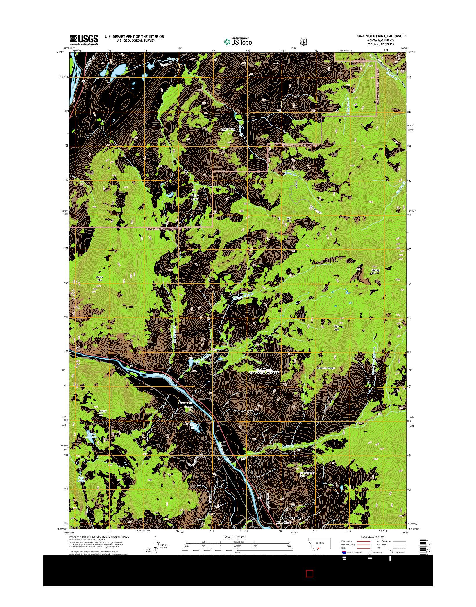 USGS US TOPO 7.5-MINUTE MAP FOR DOME MOUNTAIN, MT 2014